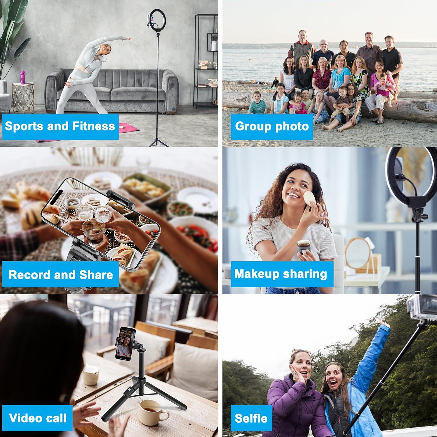 Palo de Selfie 3 en 1 BZE 62" con Trípode y Control Remoto