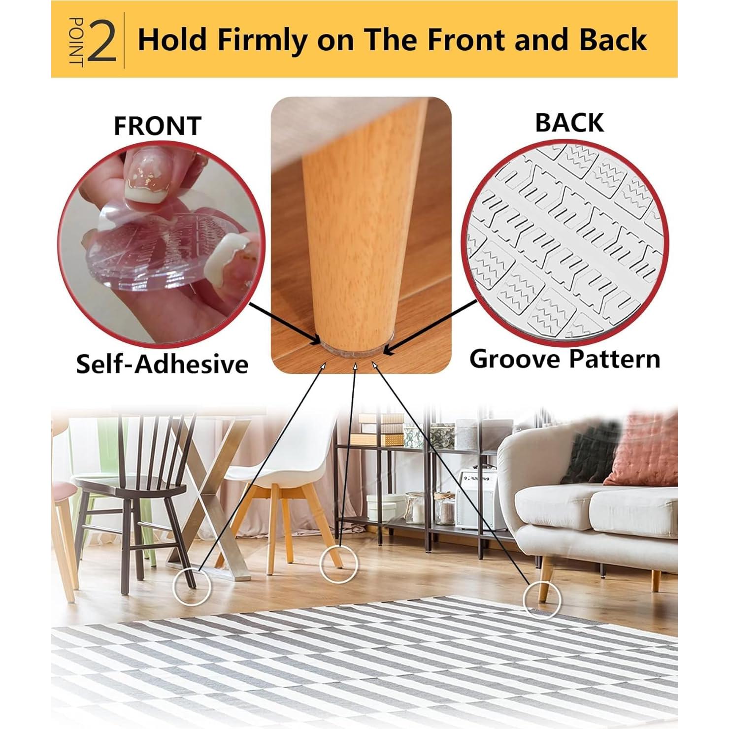 Almohadillas Antideslizantes iQIHAN 12 Piezas 40mm Transparentes