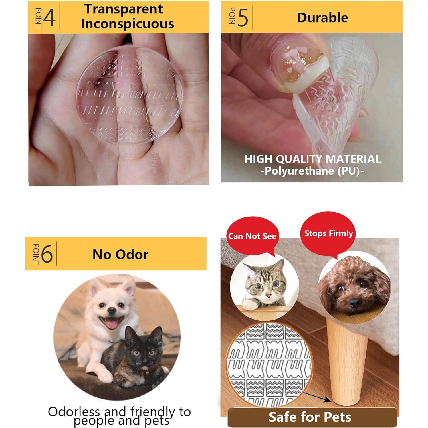 Almohadillas Antideslizantes iQIHAN 12 Piezas 40mm Transparentes