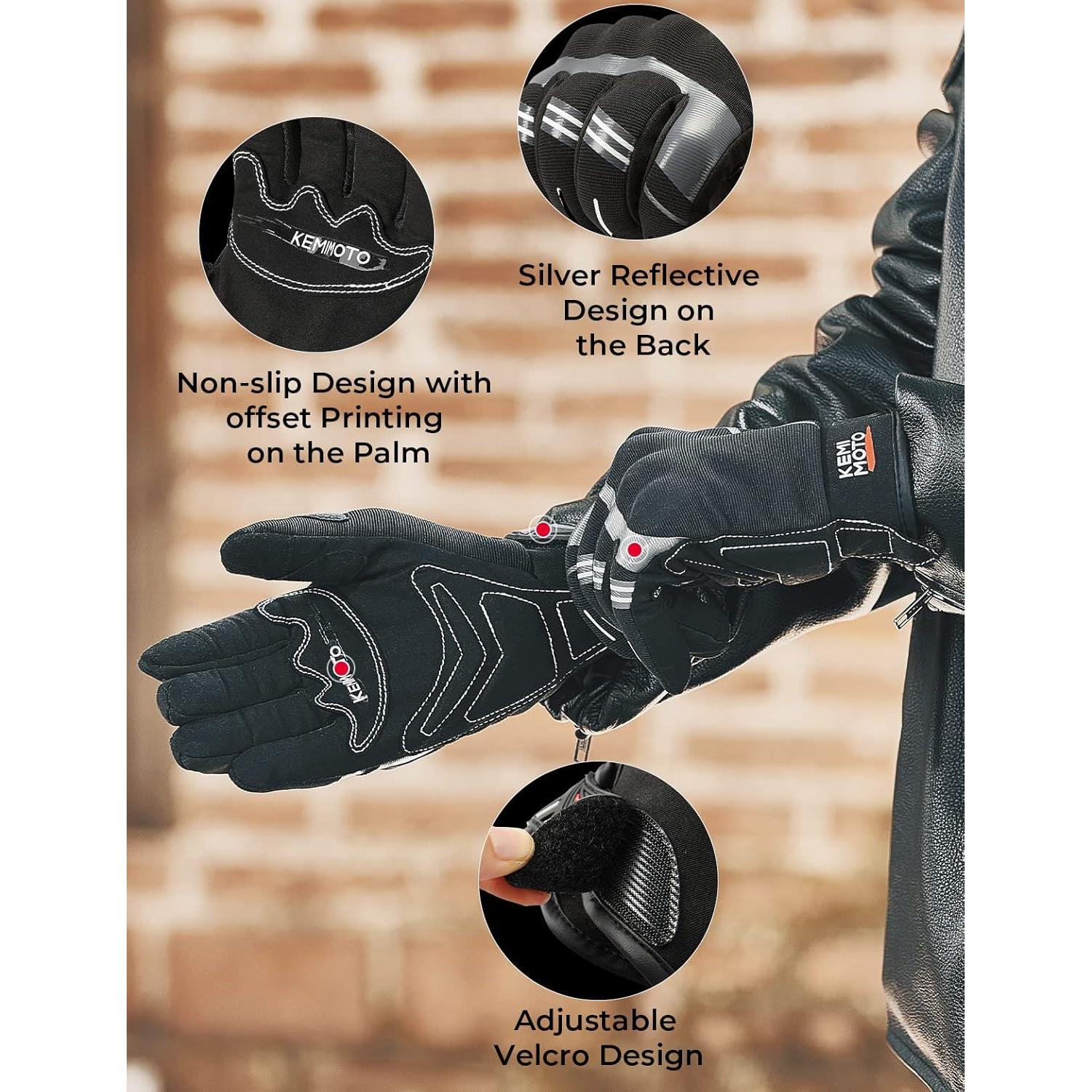 Guantes de Motocicleta KEMIMOTO XXL Negro-3 Transpirables