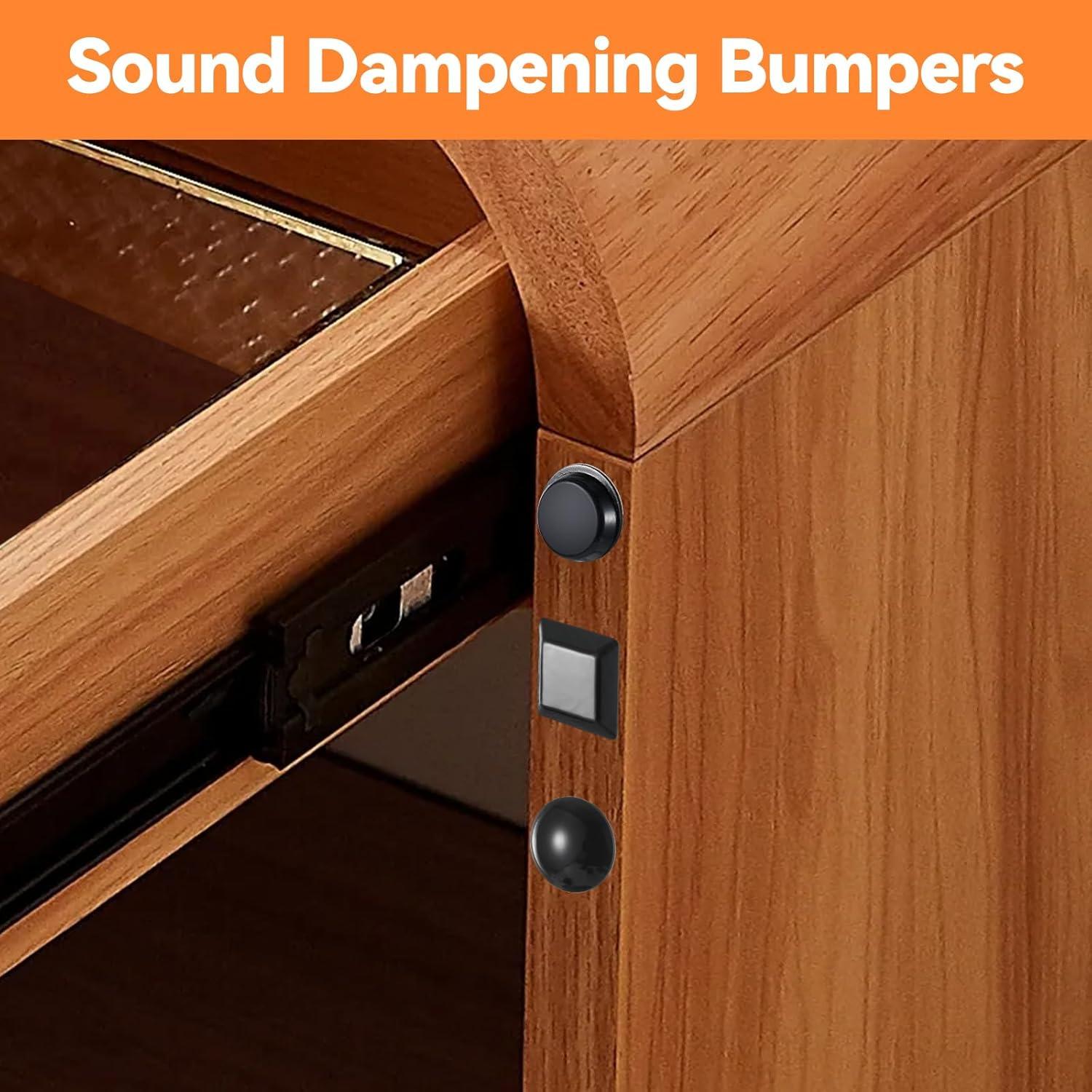 Pies de goma adhesivos 122 PCS FurniMate - Bumpers negros