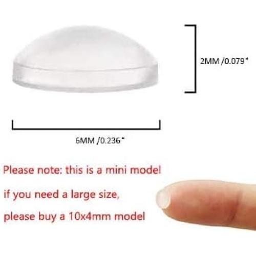 Topes de Goma Transparentes Adhesivos Shengda 6x2mm Pack 100