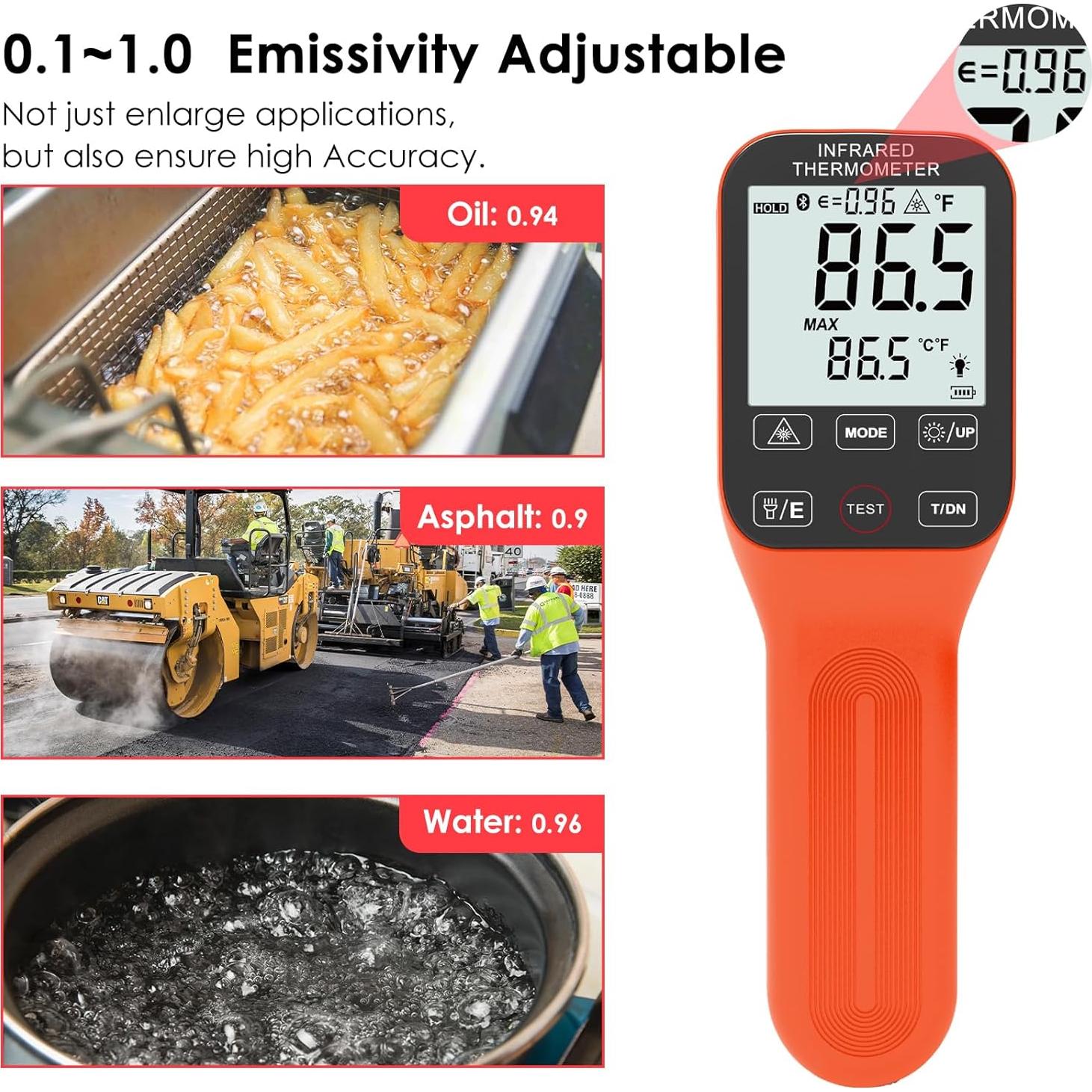 Termómetro Infrarrojo Digital BTMETER BT-1600APP -50°C a 1600°C