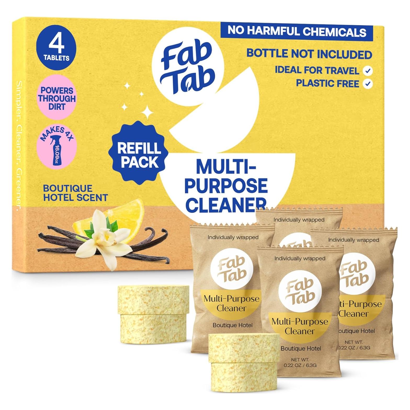 Recarga de Limpiador Multiusos FabTab - 4 Tabletas Ecológicas