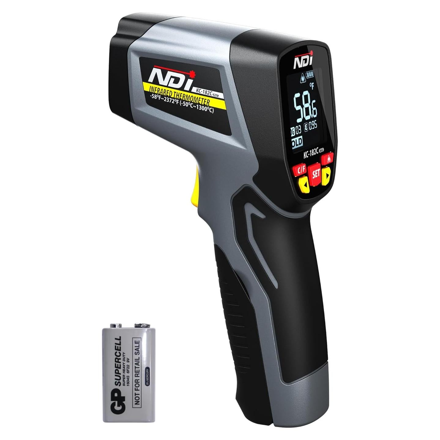 Termómetro Infrarrojo NDI 1300°C, Pistola de Temperatura Multiusos