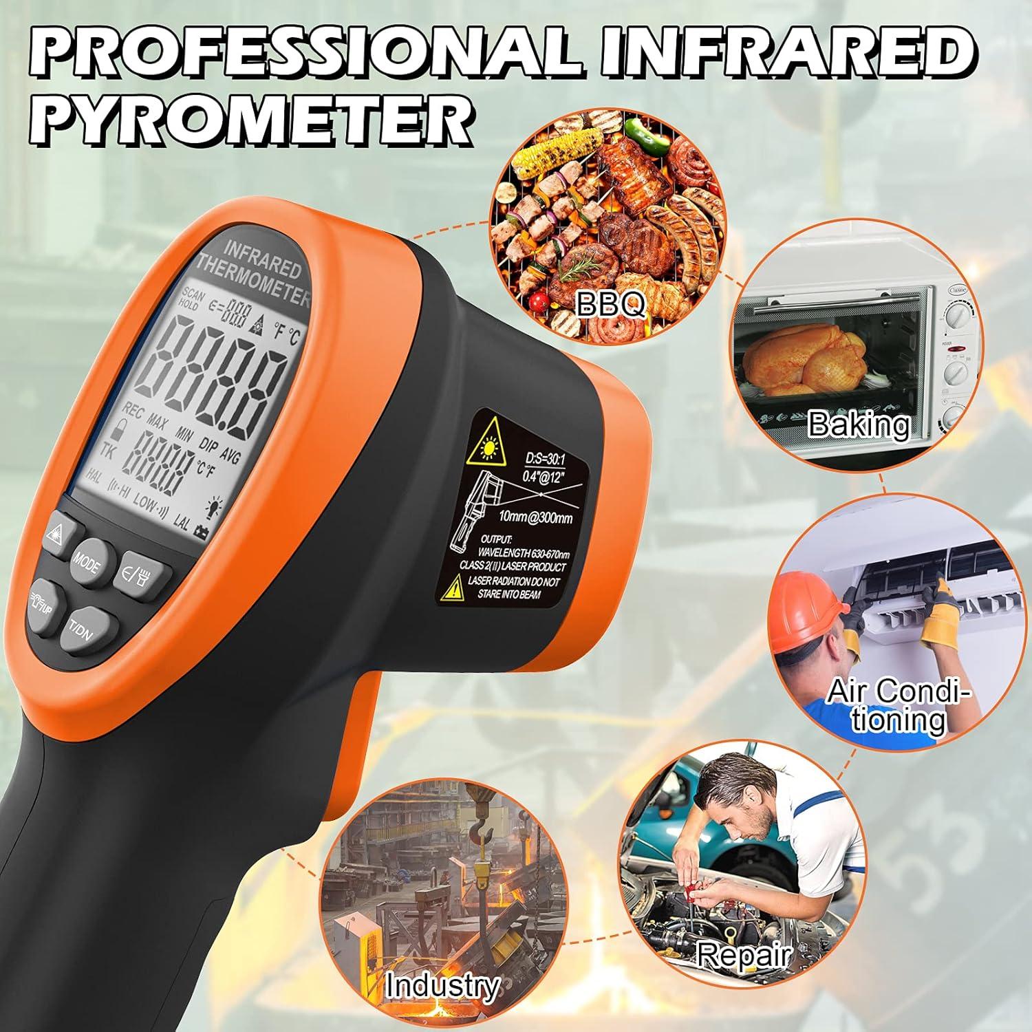 Pirómetro Infrarrojo BTMETER BT-1500 -50 a 1500°C Naranja