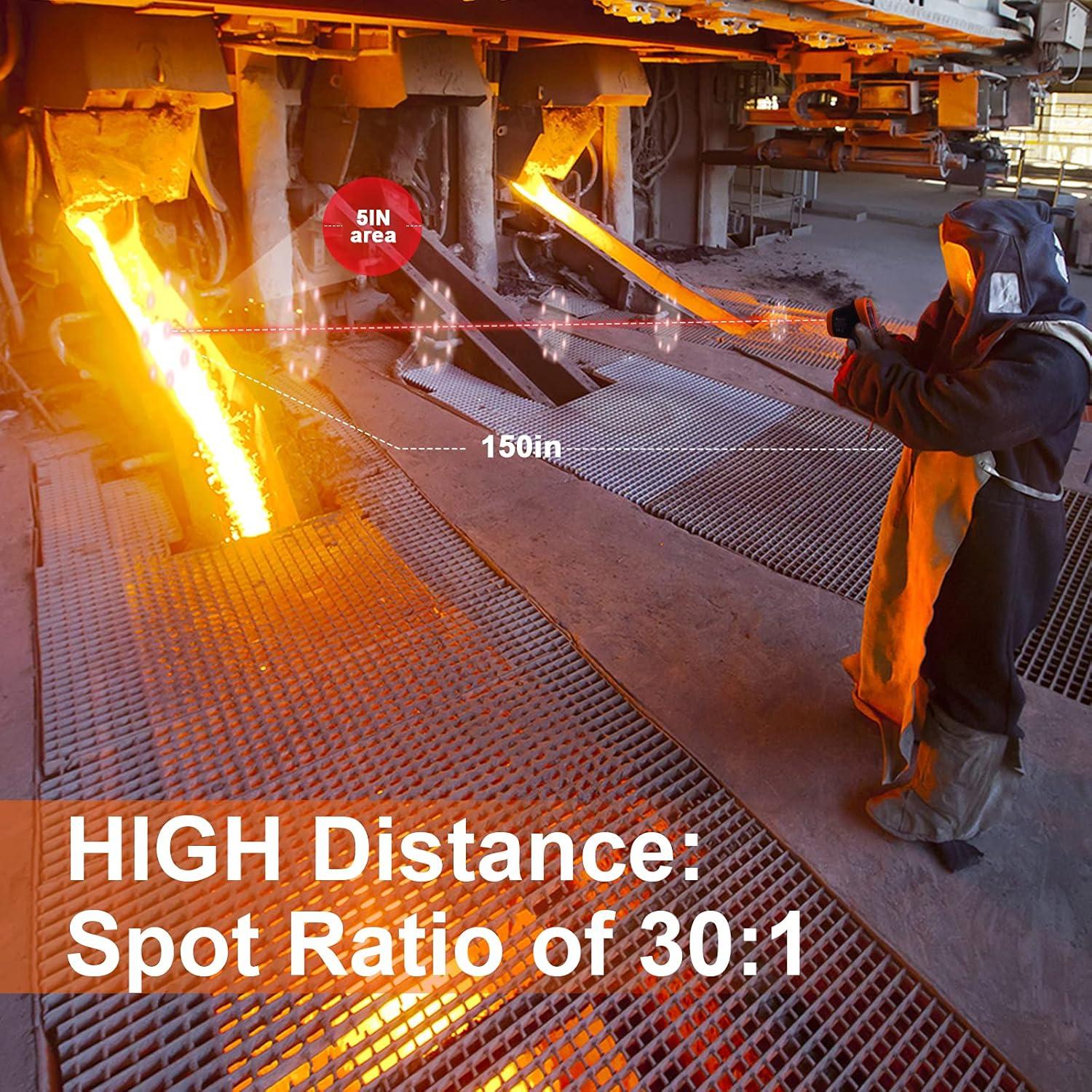 Pirómetro Infrarrojo BTMETER BT-1500 -50 a 1500°C Naranja