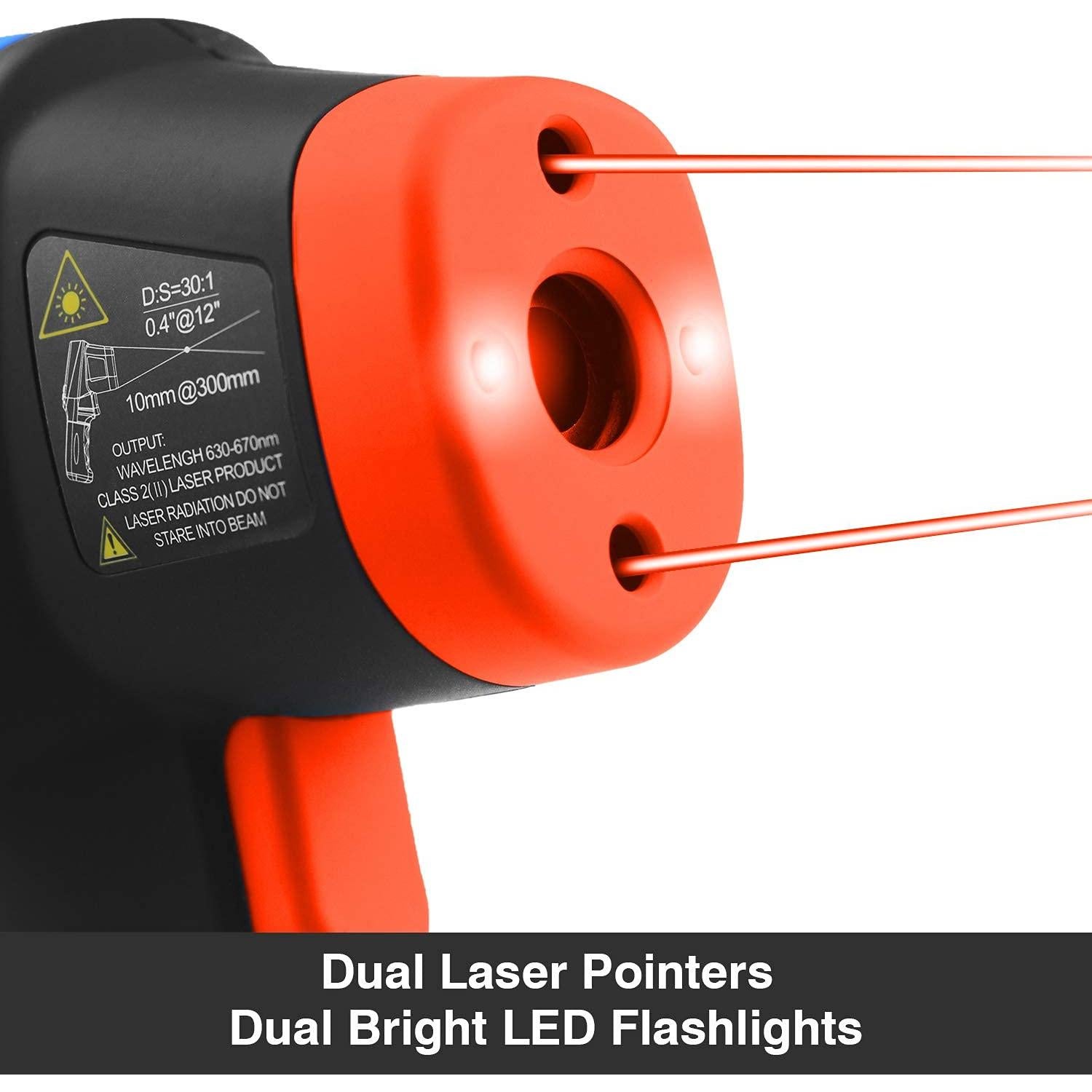 Pirómetro Infrarrojo BTMETER BT-1500 -50 a 1500°C Naranja