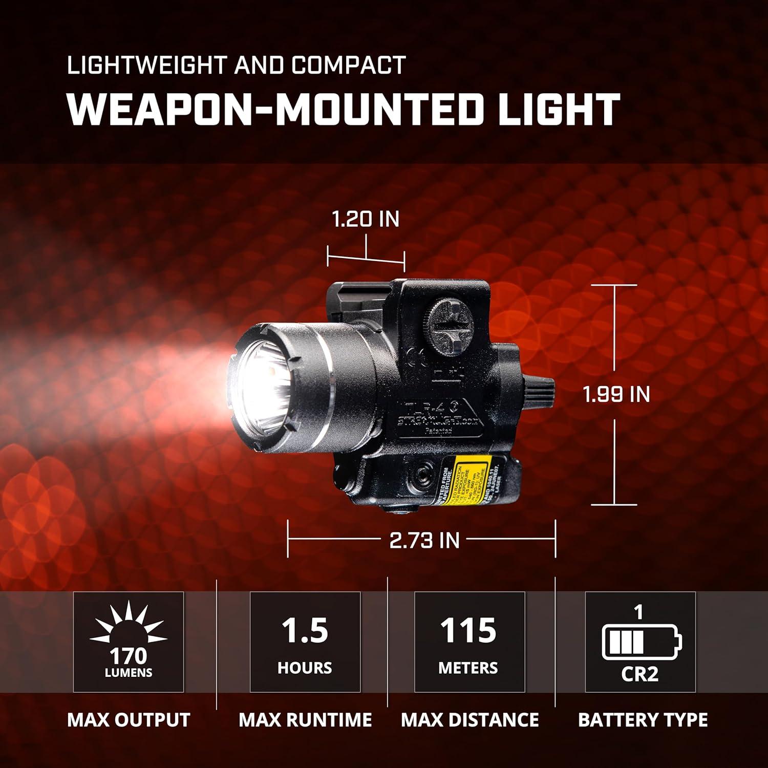 Streamlight TLR-4 Luz Táctica con Láser Rojo 170 Lúmenes