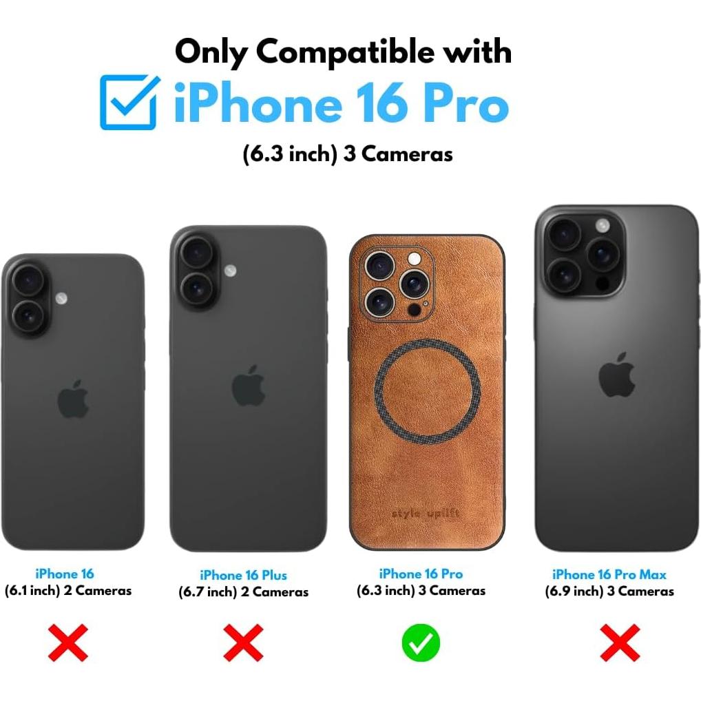 Funda Magnética de Cuero Vegano Style Uplift para iPhone 16 Pro