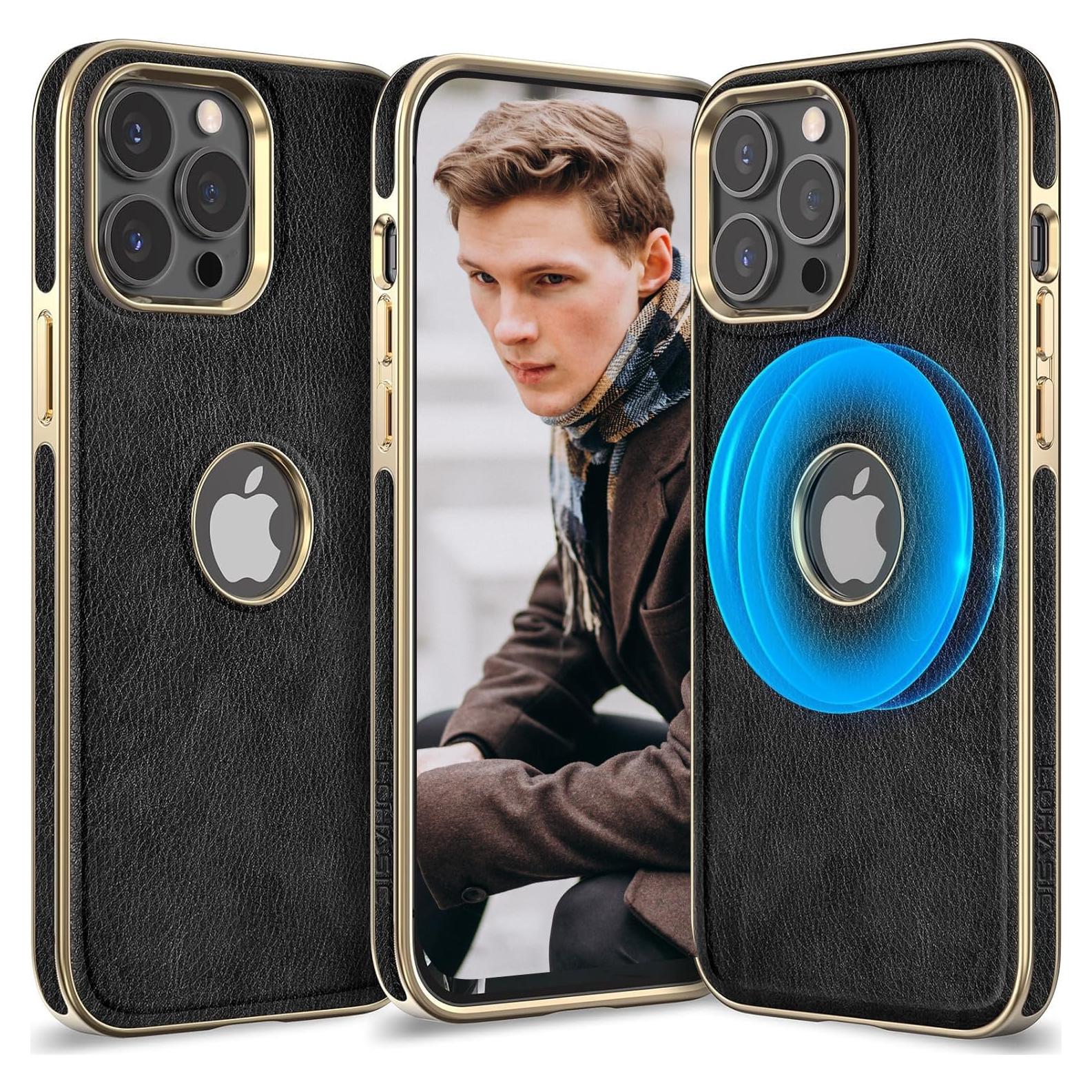 Funda de PU LOHASIC para iPhone 13 Pro Max - Mag-Safe, Negro