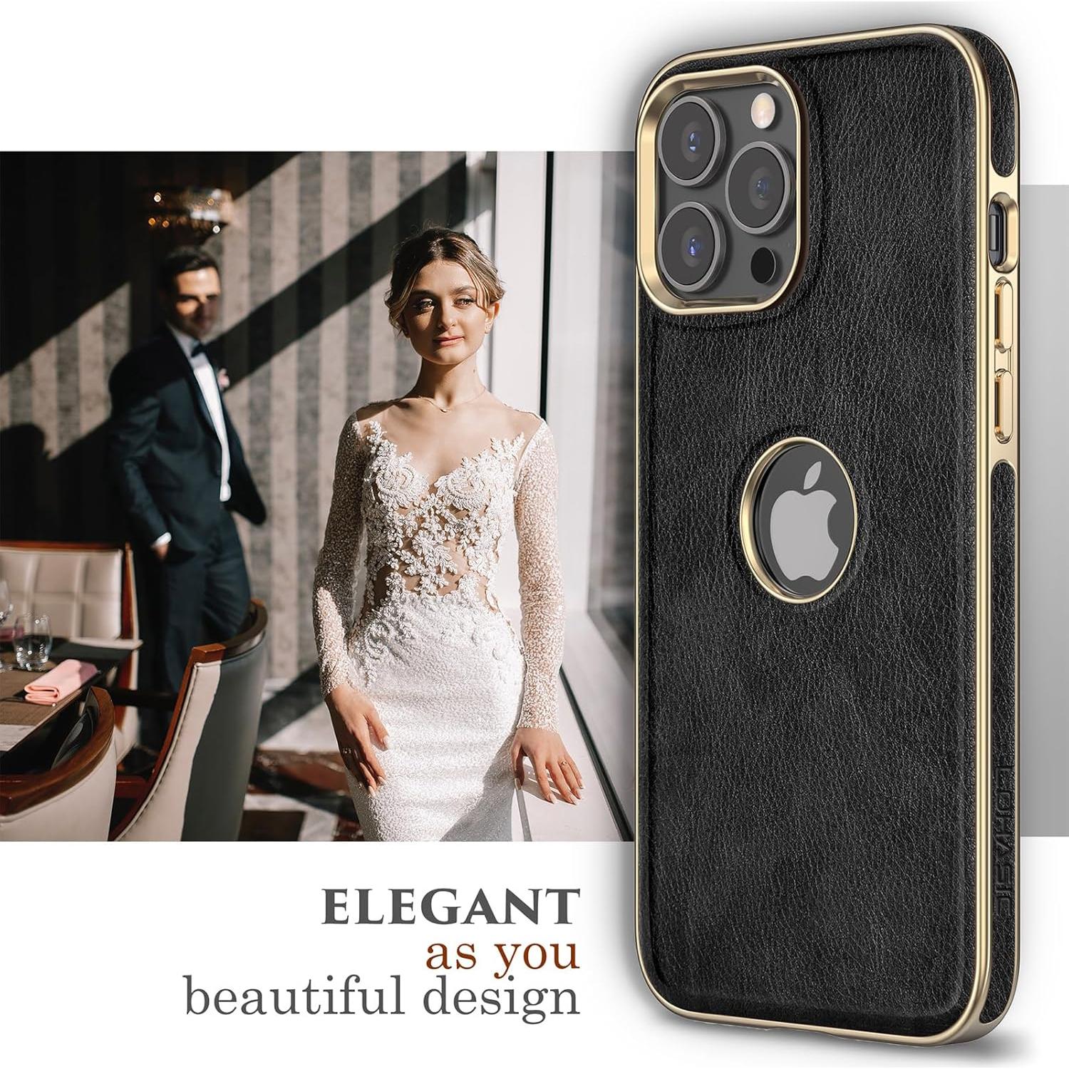 Funda de PU LOHASIC para iPhone 13 Pro Max - Mag-Safe, Negro