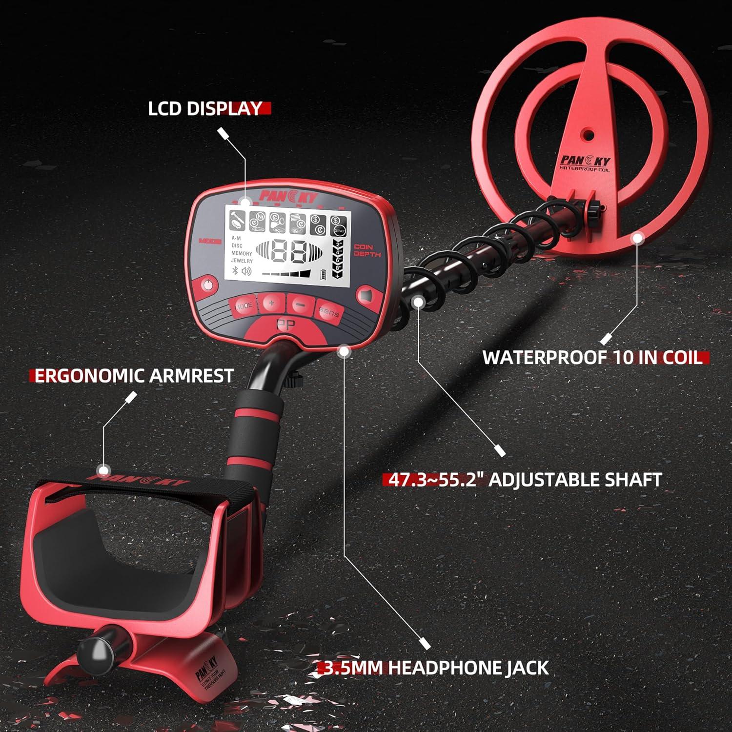 Detector de Metales PANCKY PK0075 Impermeable 10" LCD 5 Modos