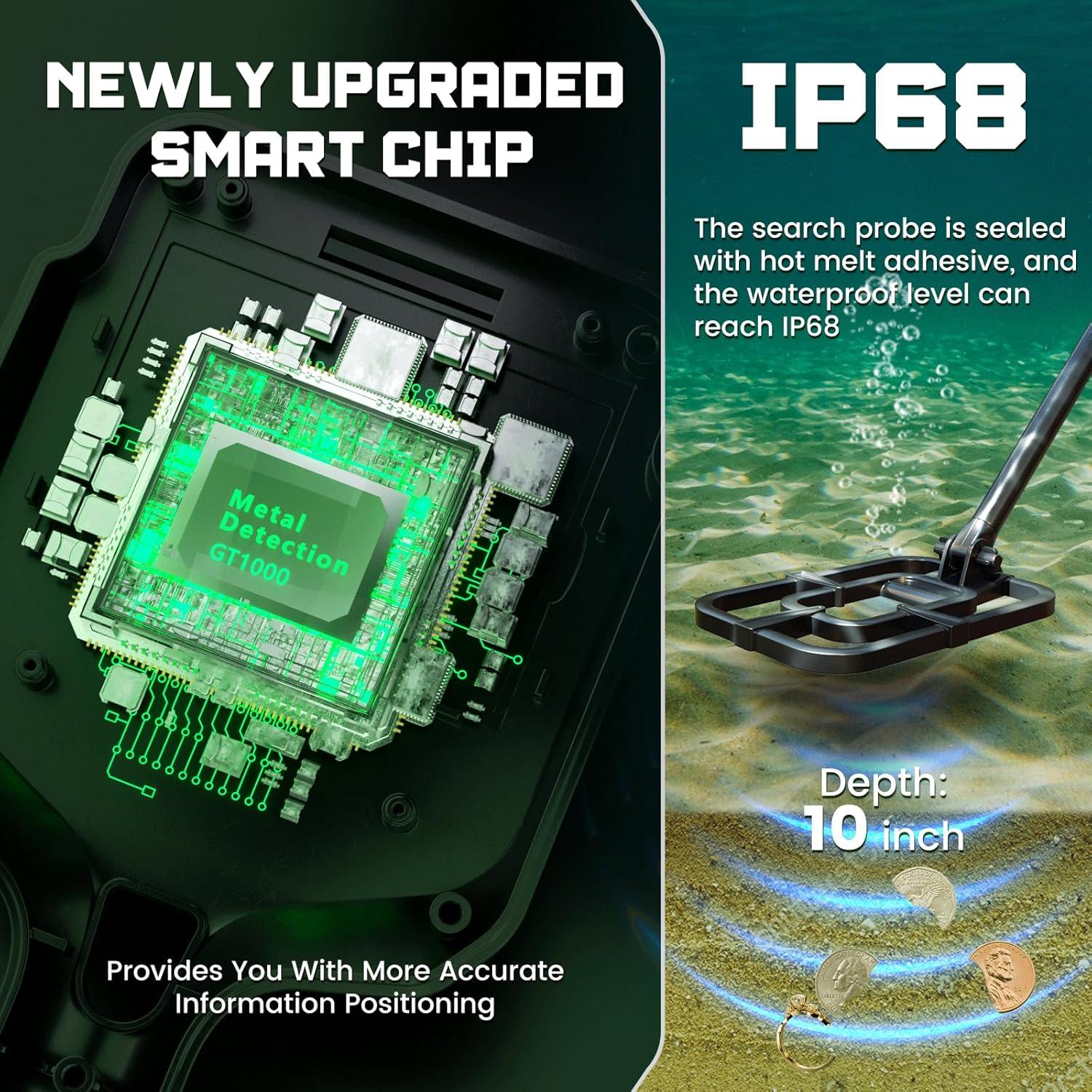 Detector de Metales OKESAM GT1000 Inalámbrico IP68 10"