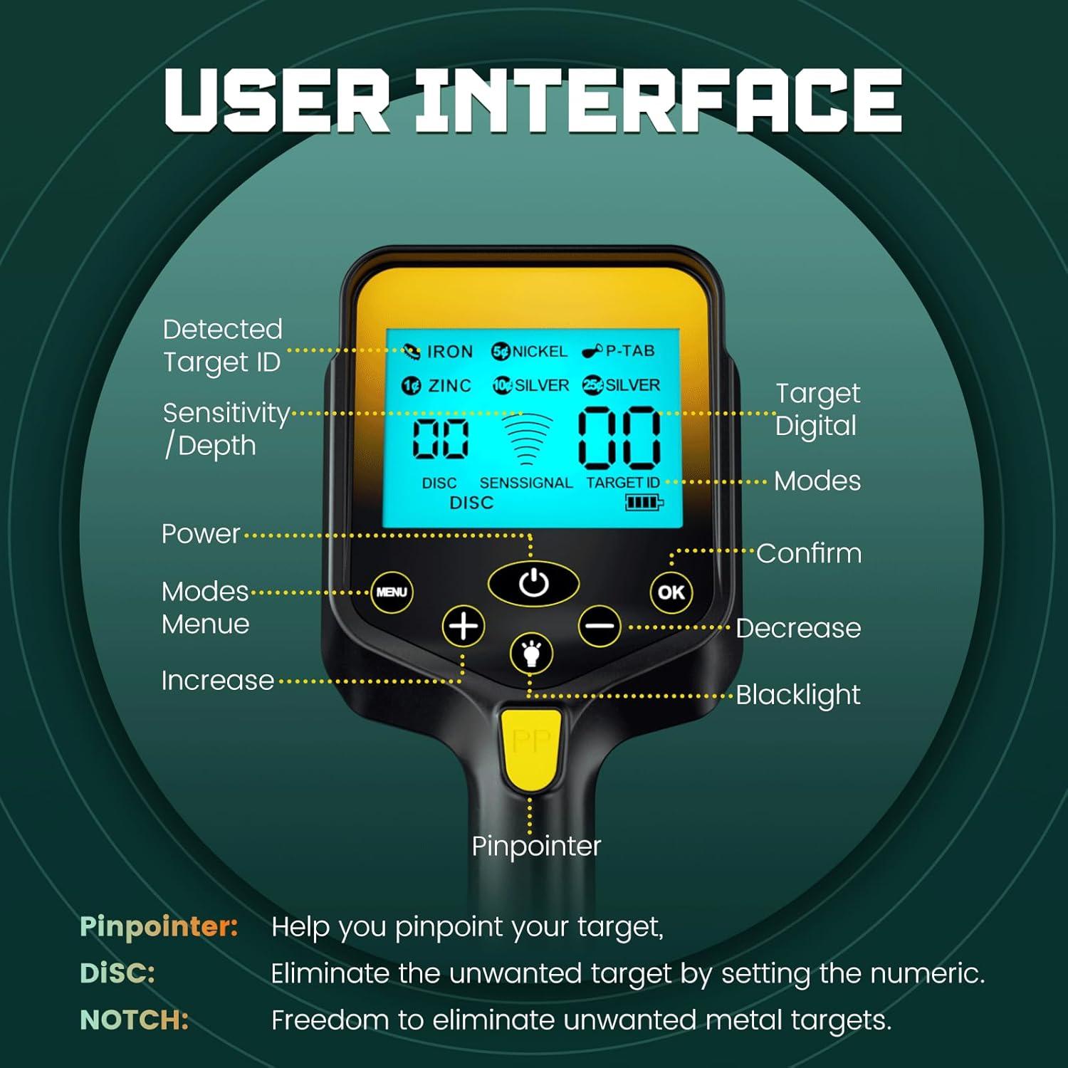 Detector de Metales OKESAM GT1000 Inalámbrico IP68 10"