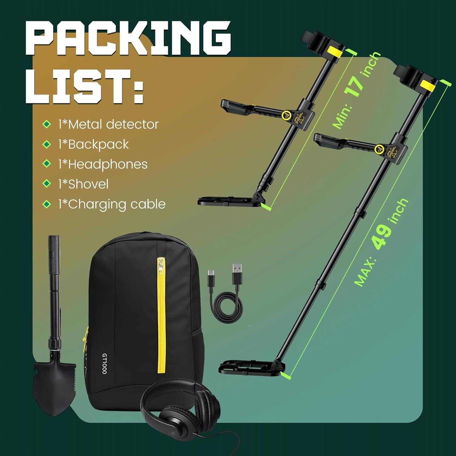 Detector de Metales OKESAM GT1000 Inalámbrico IP68 10"