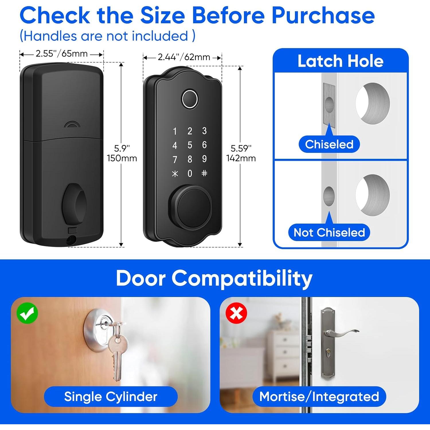 Cerradura Inteligente MYPIN HS0449B con Huella Dactilar