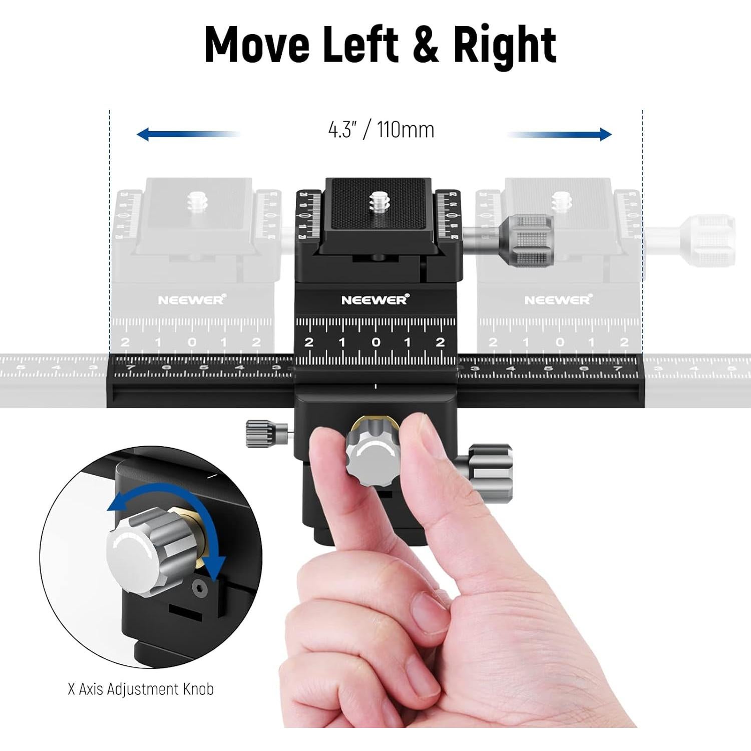 Riel de Enfoque Macro NEEWER 4 Vías para Cámaras DSLR y Sin Espejo