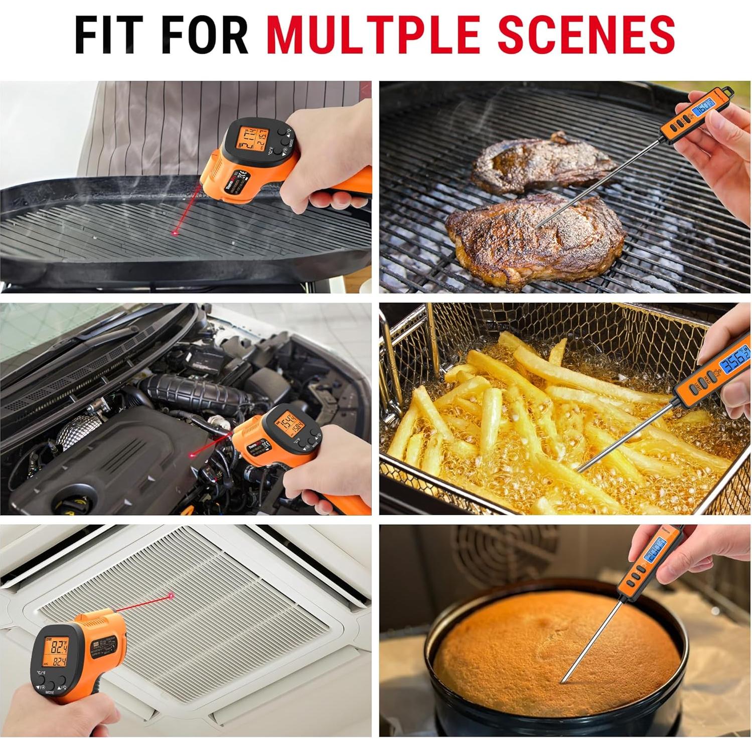 Termómetro Infrarrojo ThermoPro TP30 y Sonda para Carne