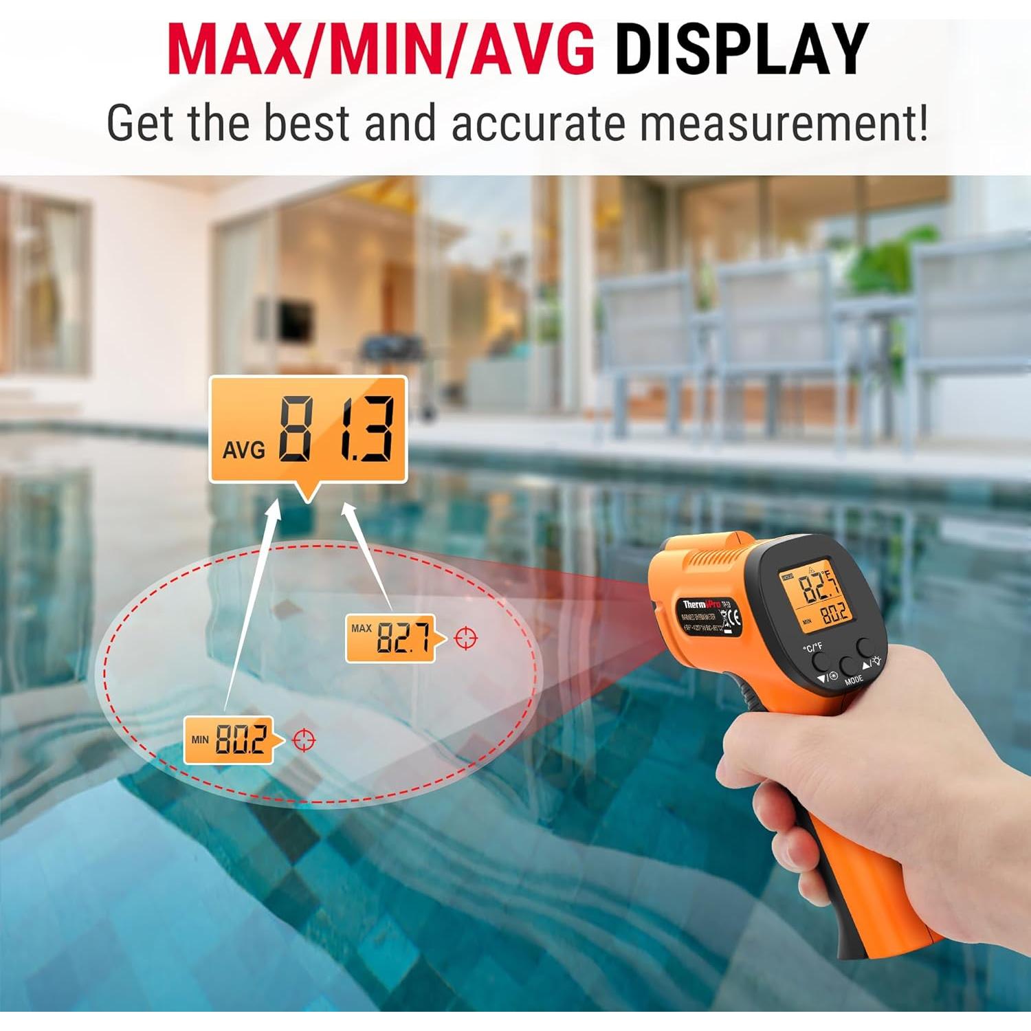 Termómetro Infrarrojo ThermoPro TP30 y Sonda para Carne