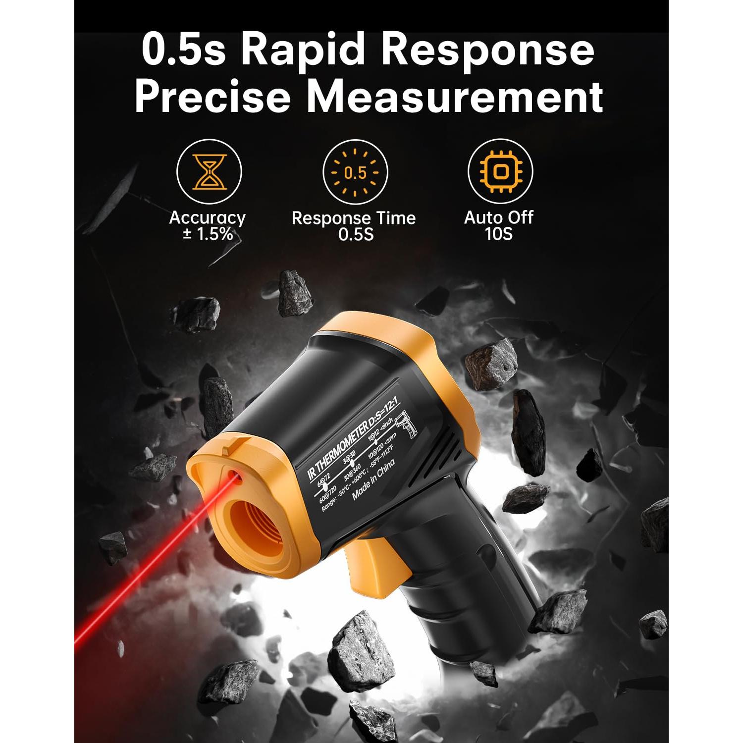 Termómetro Infrarrojo Eventek A60 -58°C a 600°C Preciso