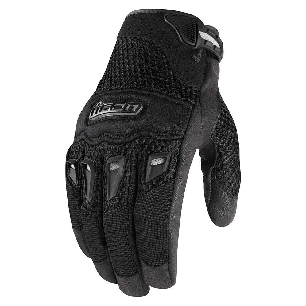 Icon Twenty-Niner Motorcycle Gloves Black Mesh Street Sport Cruiser Riding Gloves