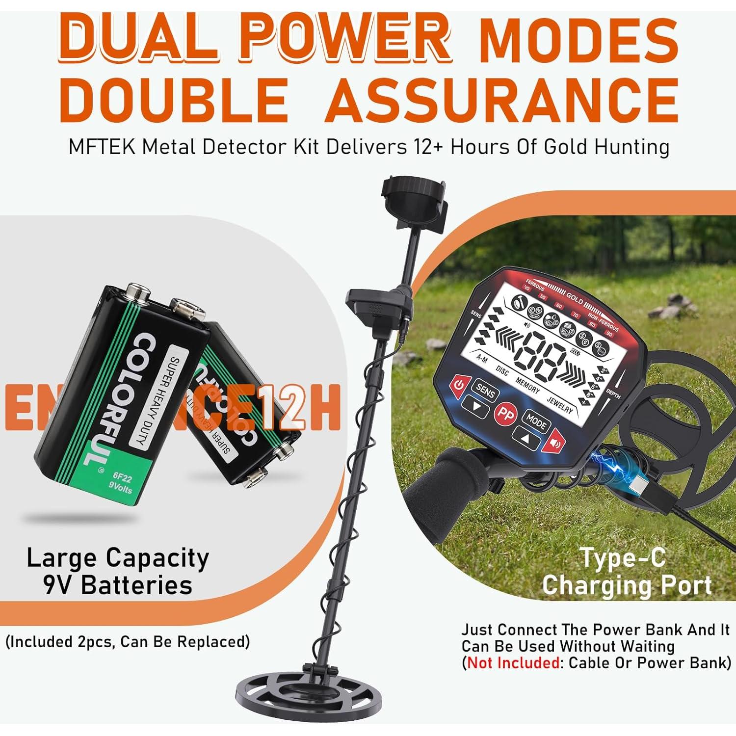 Detector de Metales MFTEK Profesional con Pantalla LCD 10"