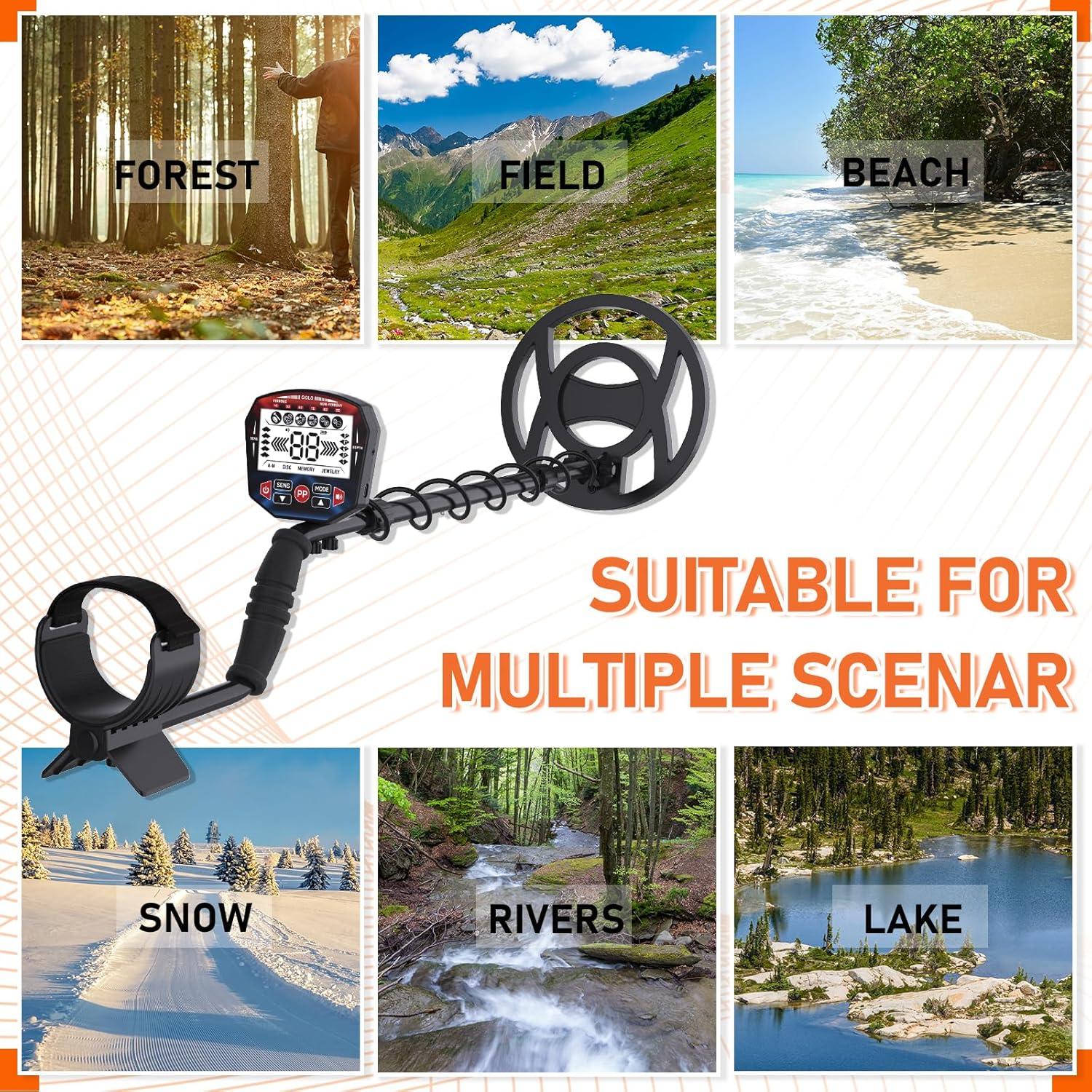 Detector de Metales MFTEK Profesional con Pantalla LCD 10"