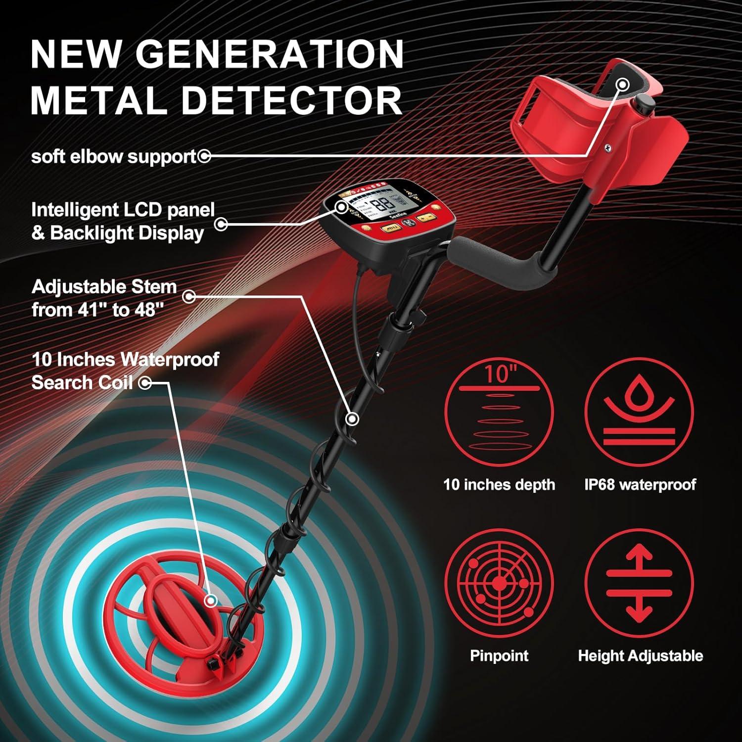 Detector de Metales Seefine T11 con Bobina Impermeable 25.4 cm