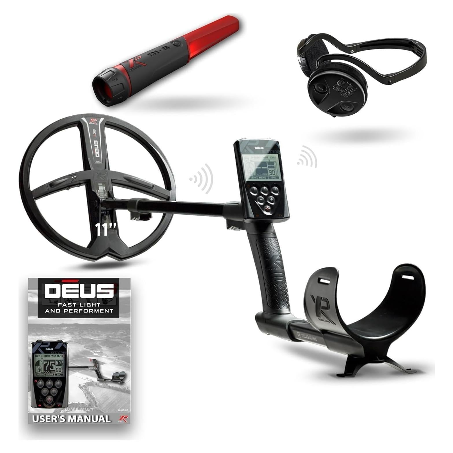 Detector de Metales XP DEUS Inalámbrico con Auriculares y Pinpointer