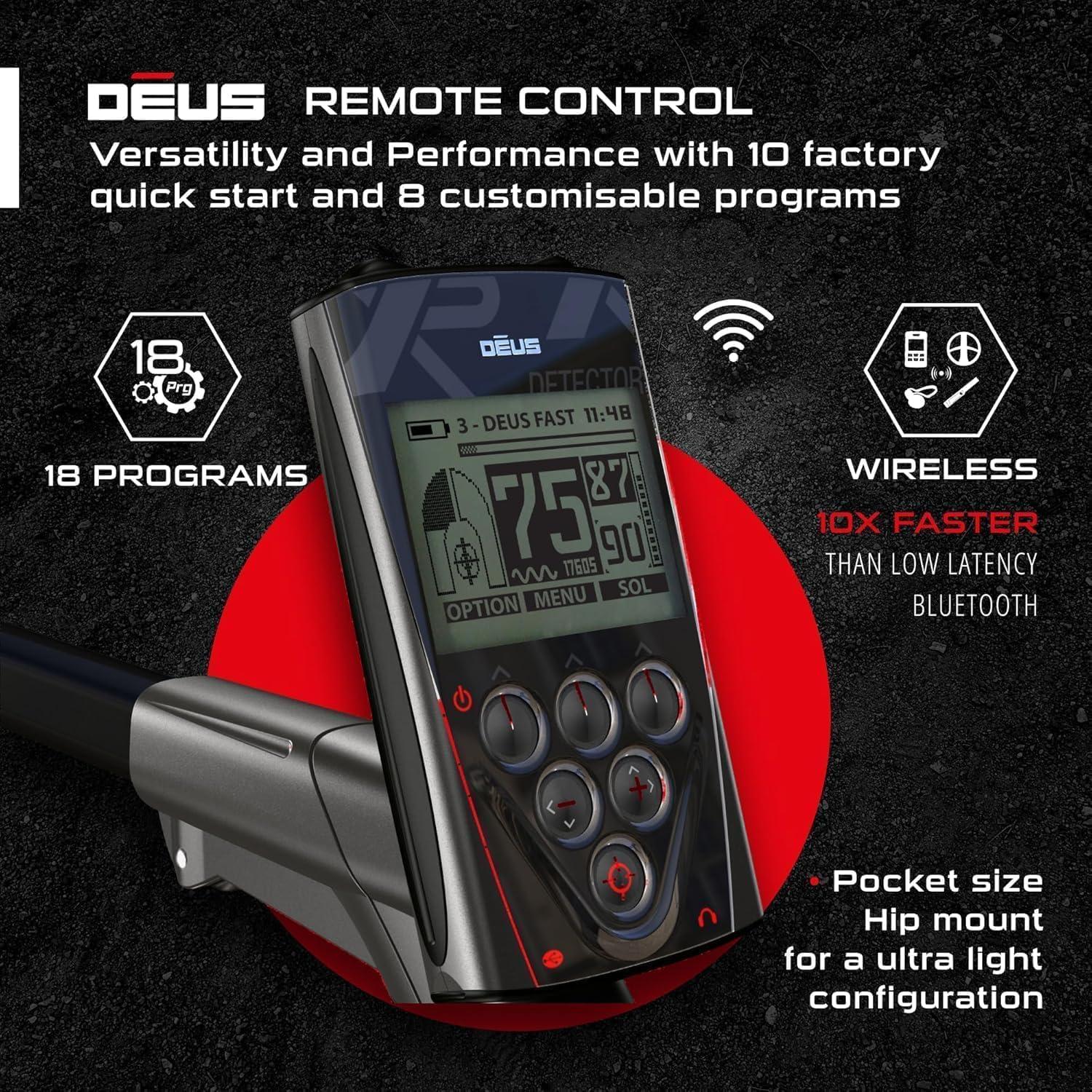 Detector de Metales XP DEUS Inalámbrico con Auriculares y Pinpointer