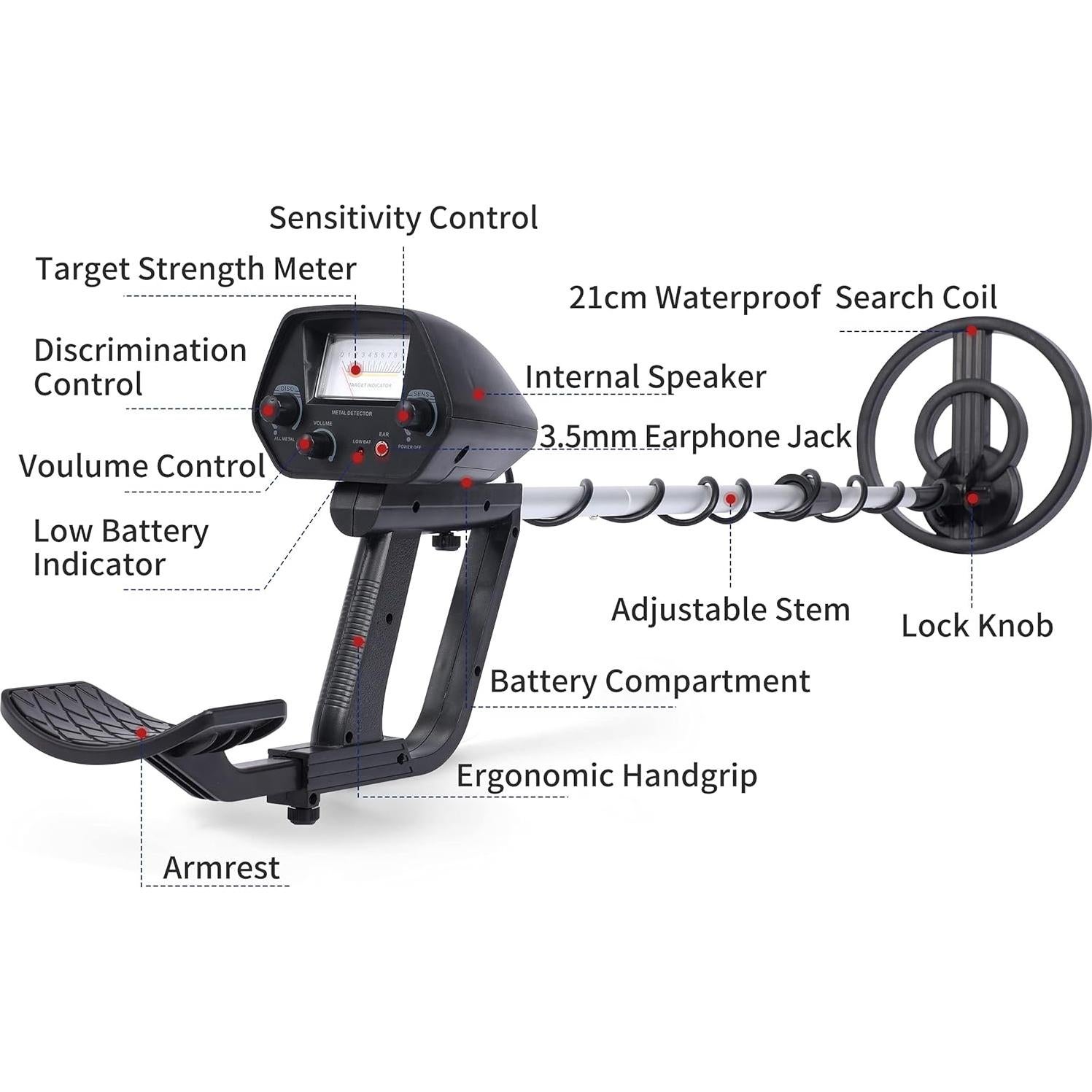 Detector de Metales DeeAWai OG-MD006 - Impermeable 20 cm