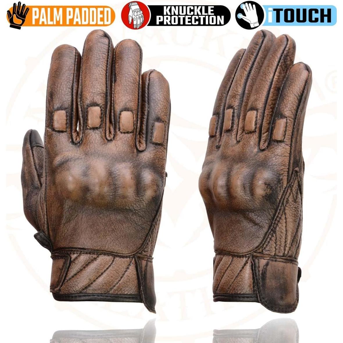 Guantes de motocicleta Milwaukee Leather MG7514 Marrón 5X