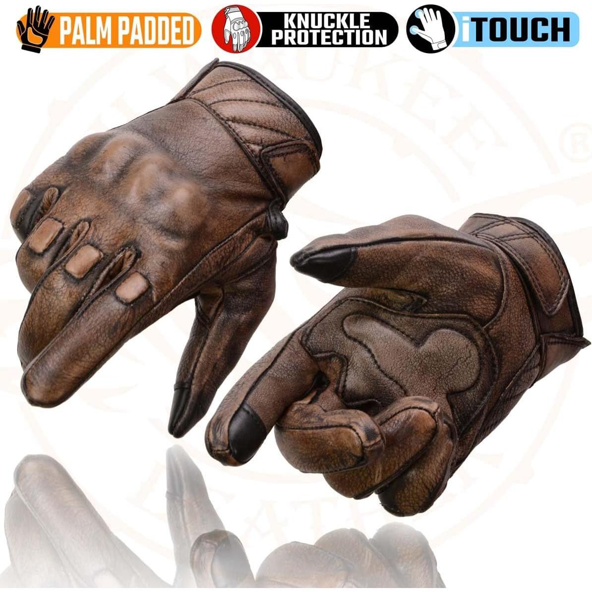Guantes de motocicleta Milwaukee Leather MG7514 con gel y protección