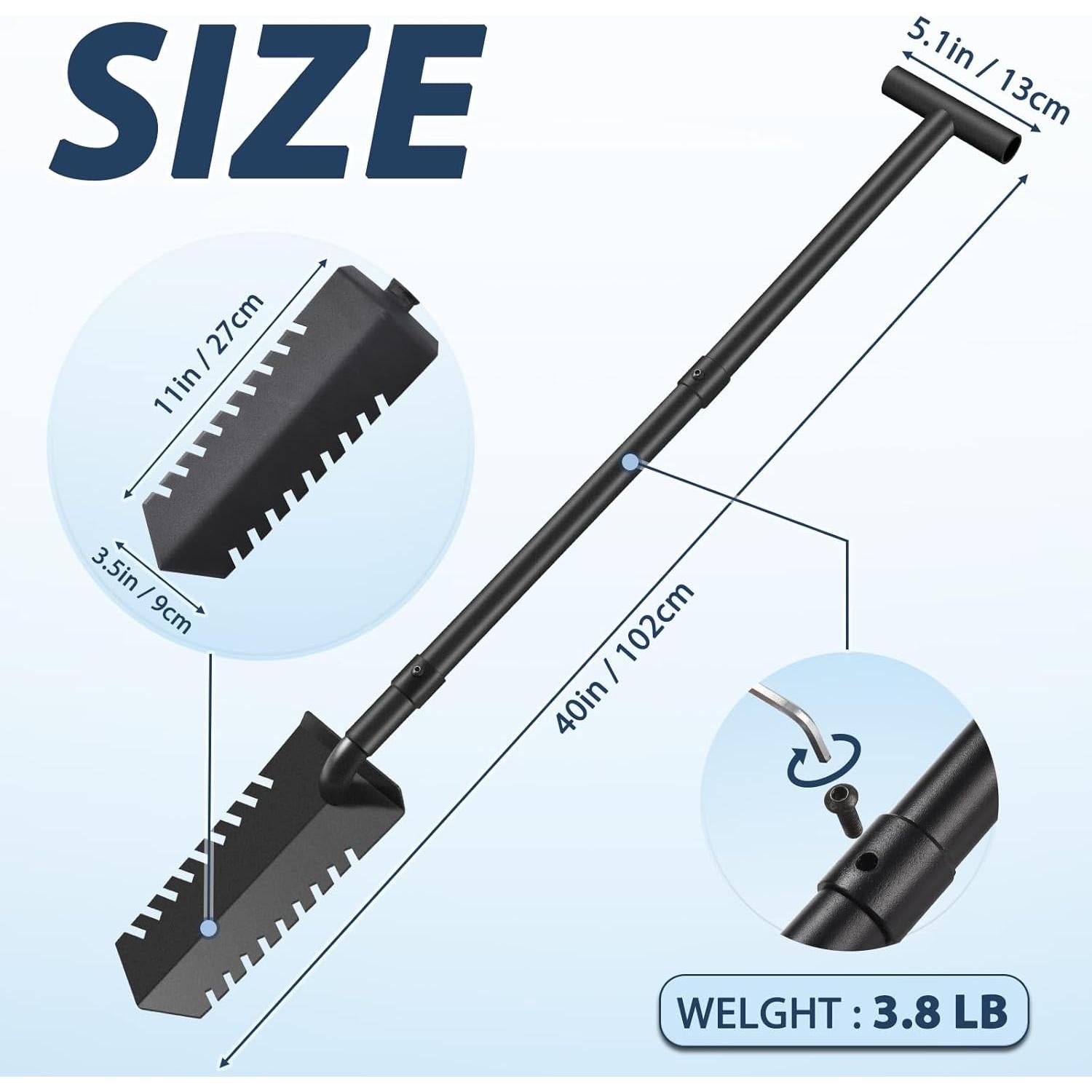 Pala de Excavación GADFISH 101.6 cm con Mango en T para Jardín