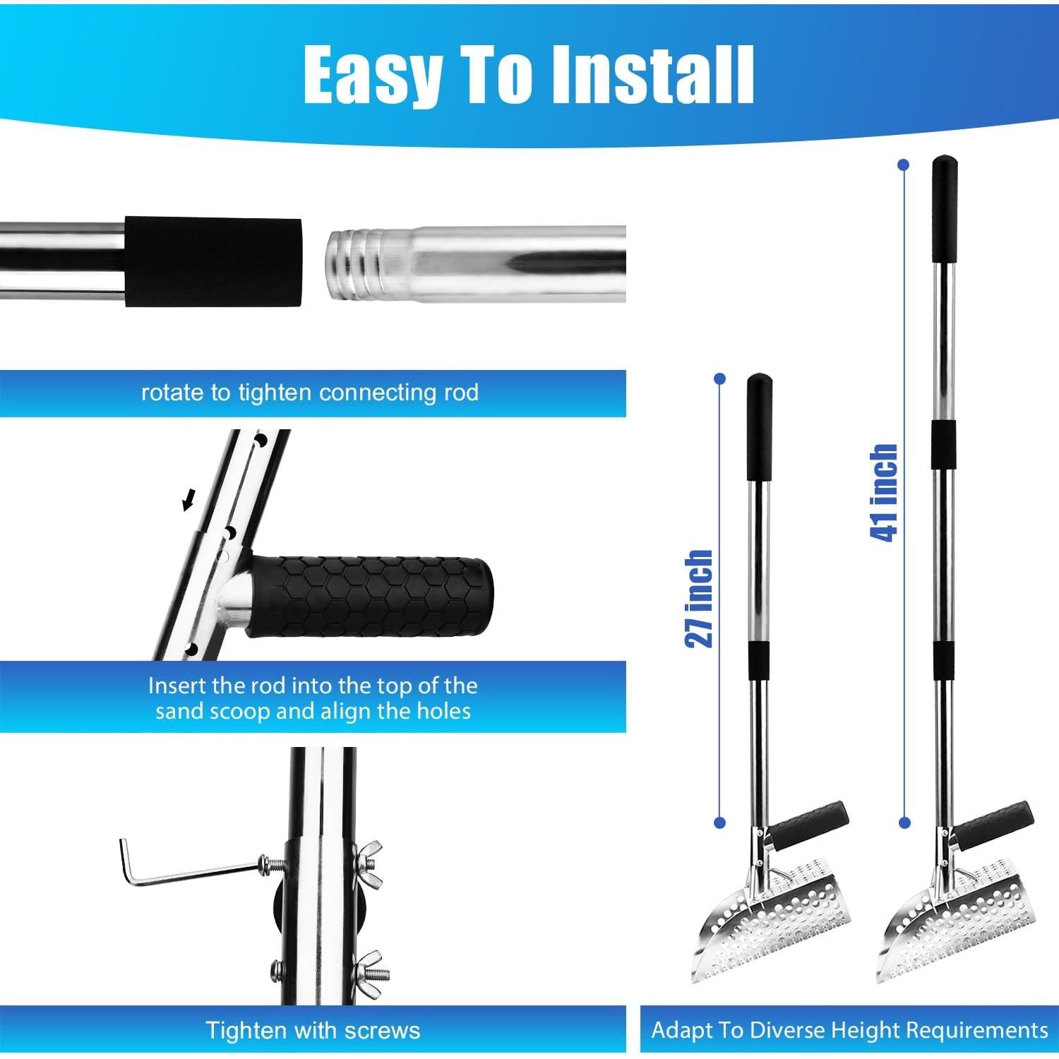 Pala de Arena YTYLSJ de Acero Inoxidable para Detección de Metales