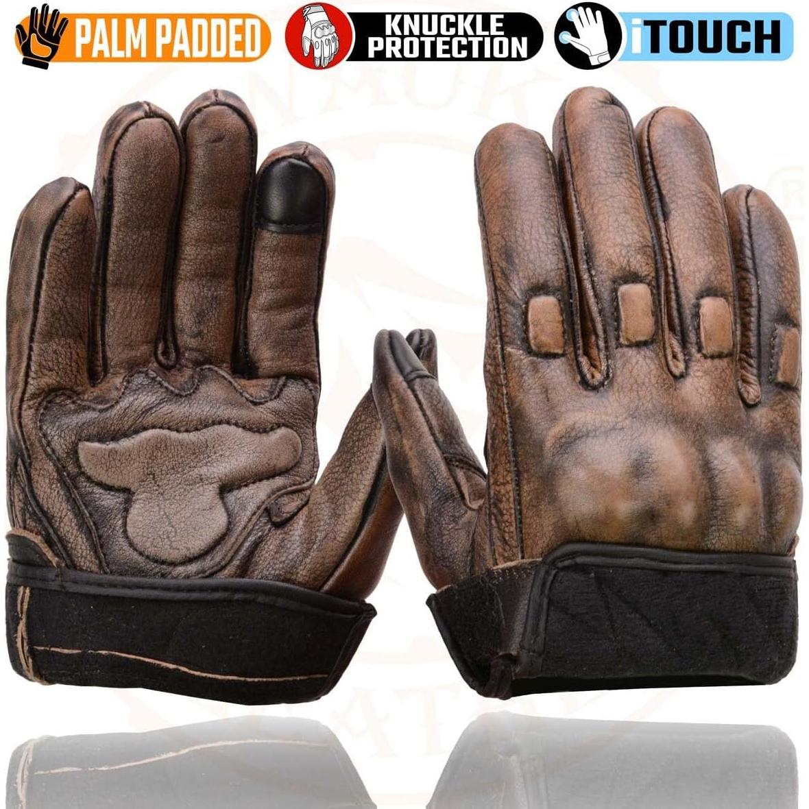 Guantes de motocicleta Milwaukee Leather MG7514 Marrón 4X