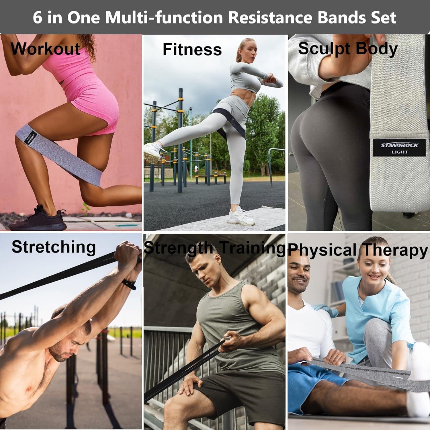 Bandas de Resistencia STANDROCK 6 en 1 para Ejercicio y Fitness