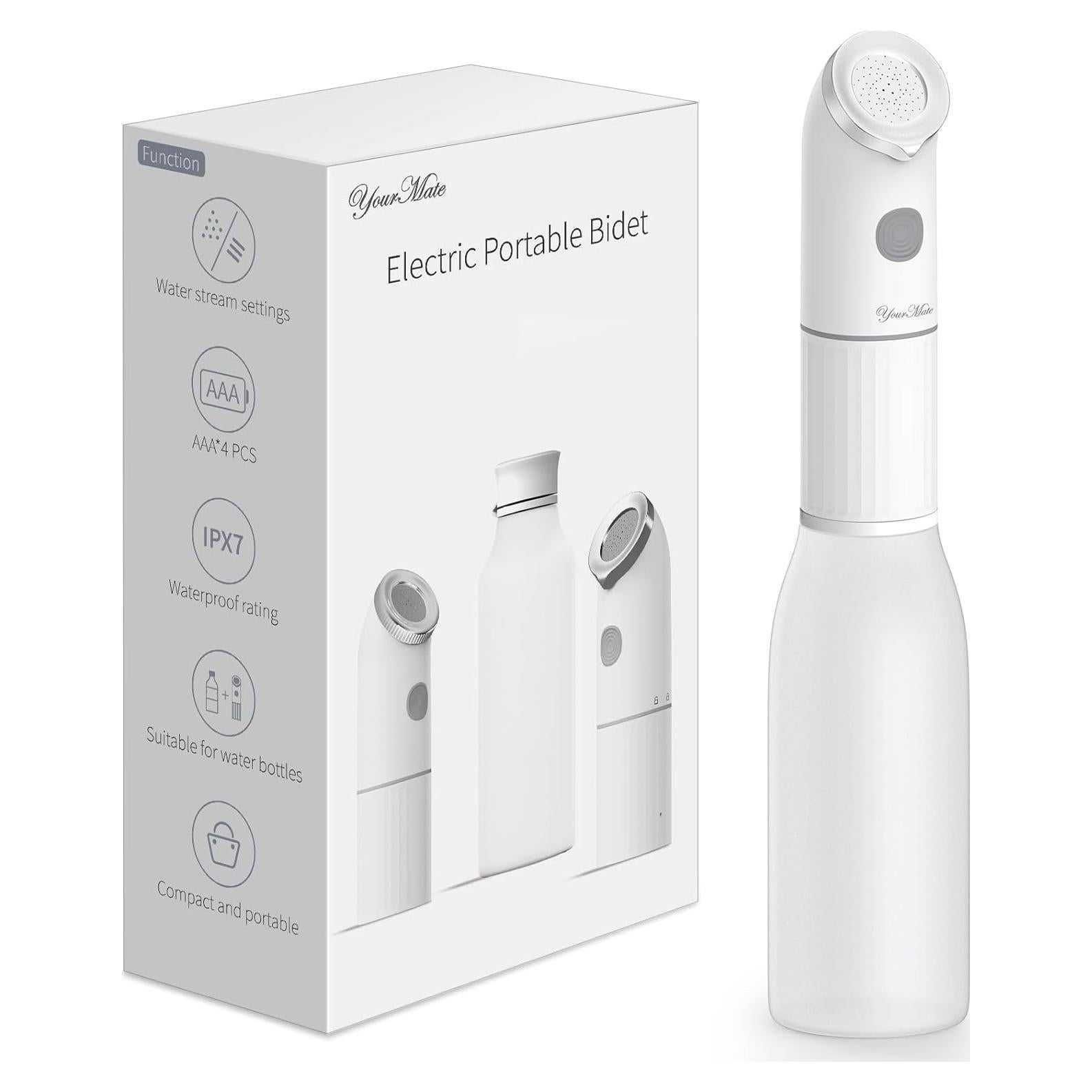 Bidet Portátil Eléctrico YourMate 350ml, Doble Rociado, IPX7