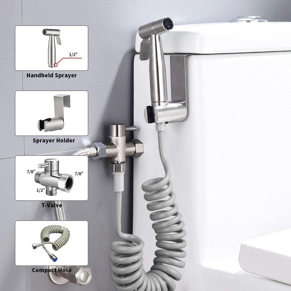 Rociador de Bidet de Mano TONGNIDA Acero Inoxidable 22x12.5cm