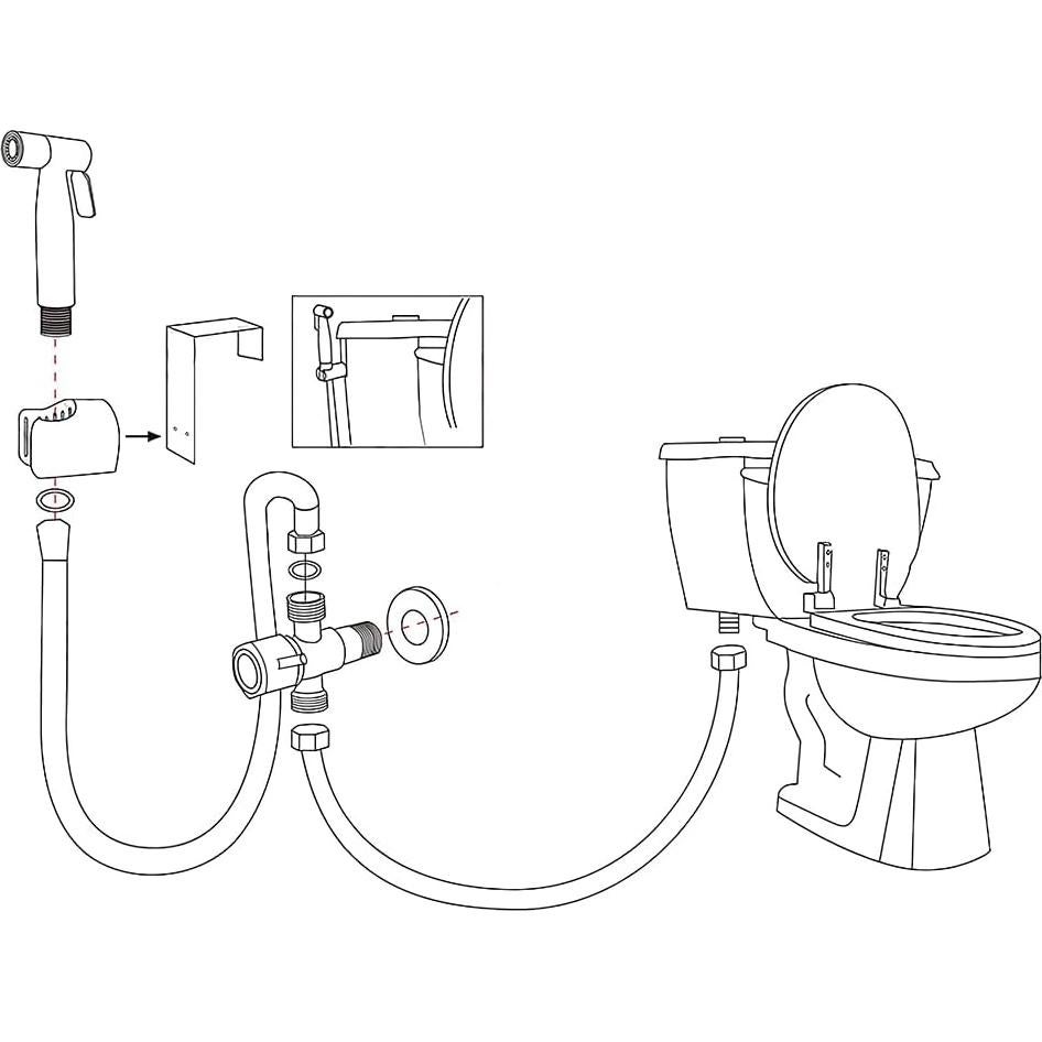 Rociador de Bidet de Mano TONGNIDA Acero Inoxidable 22x12.5cm