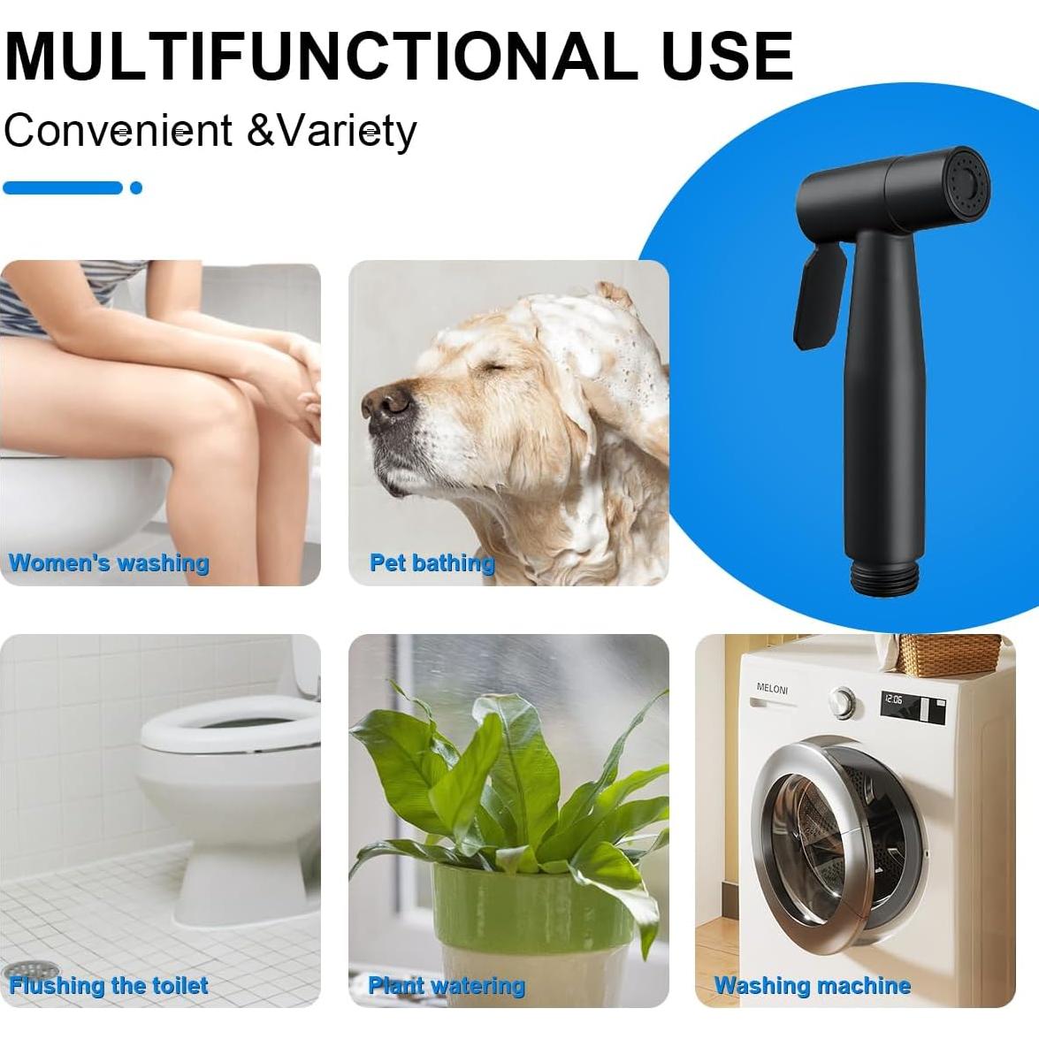 Rociador de Bidet de Mano SOEKAVIA Acero Inoxidable Negro