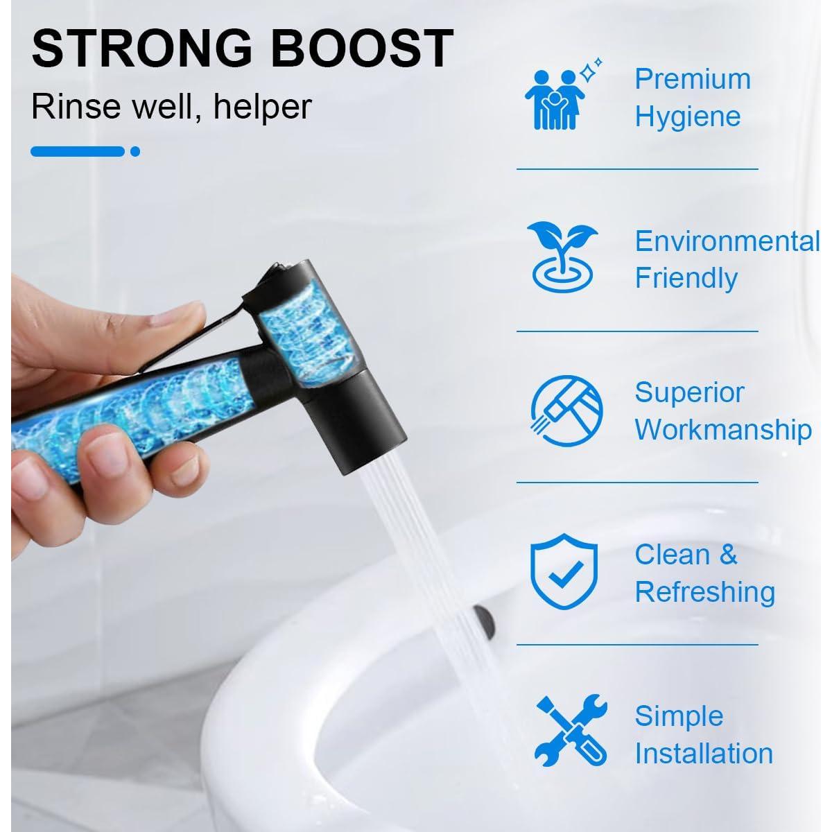 Rociador de Bidet de Mano SOEKAVIA Acero Inoxidable Negro