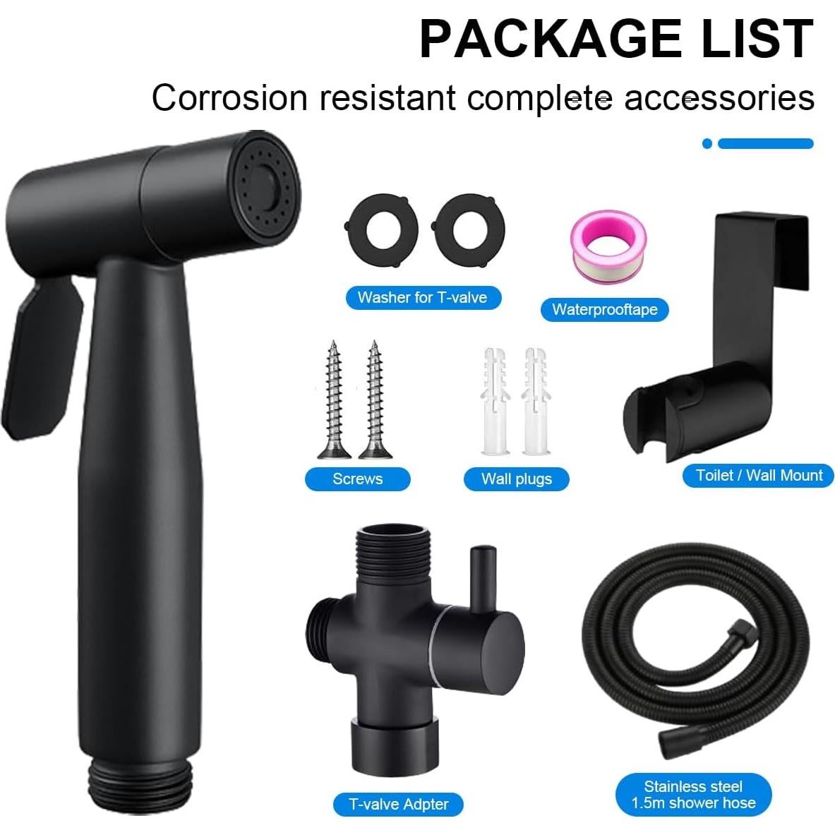 Rociador de Bidet de Mano SOEKAVIA Acero Inoxidable Negro