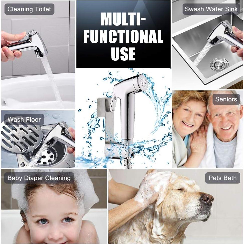 Rociador de Bidet de Mano REWEE Cromo 121.92 cm Duradero