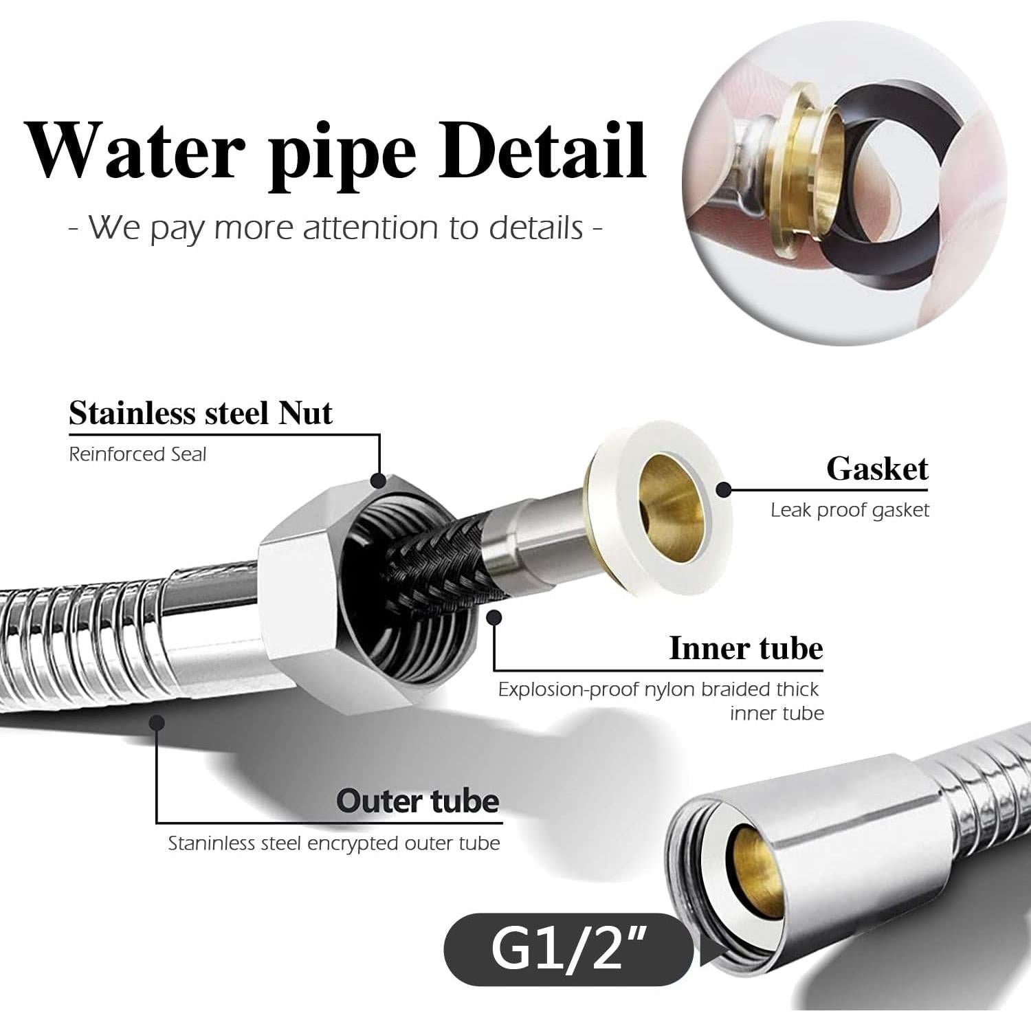 Rociador de Bidet de Mano AITUOSI con Manguera de 150 cm