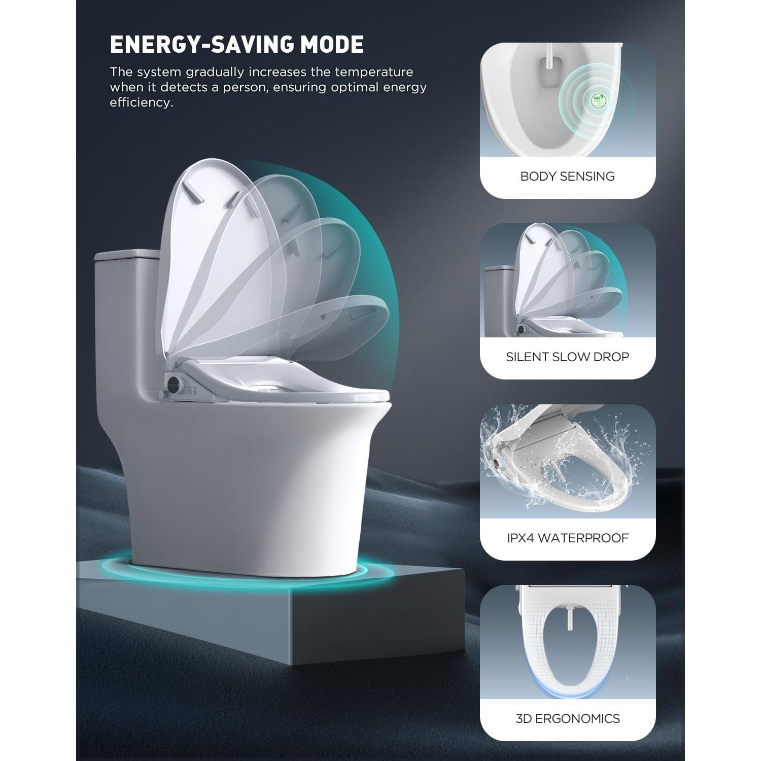 Asiento de Bidet iliD GB3A-505V Eléctrico Alargado Blanco