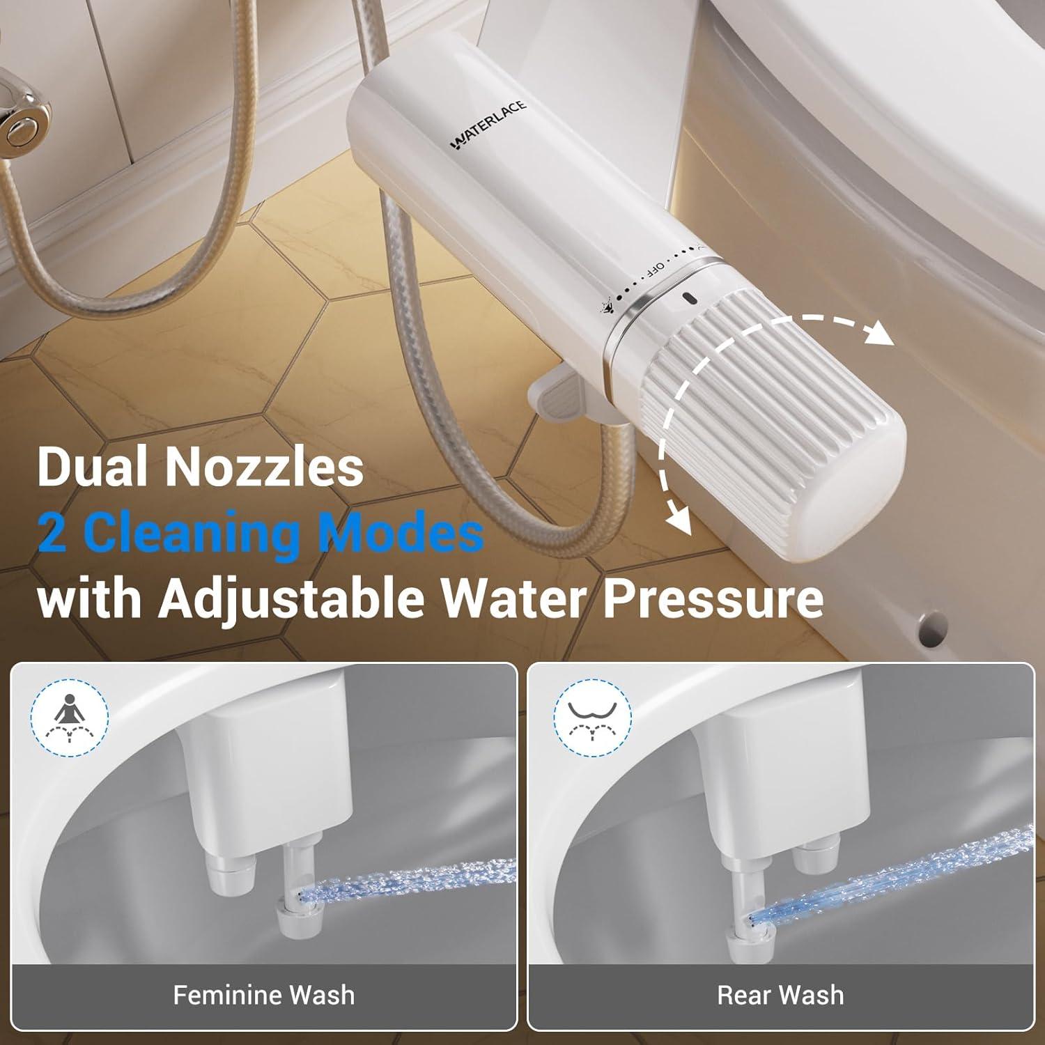 Accesorio de Bidet Waterlace Blanco - Boquillas Duales Retráctiles