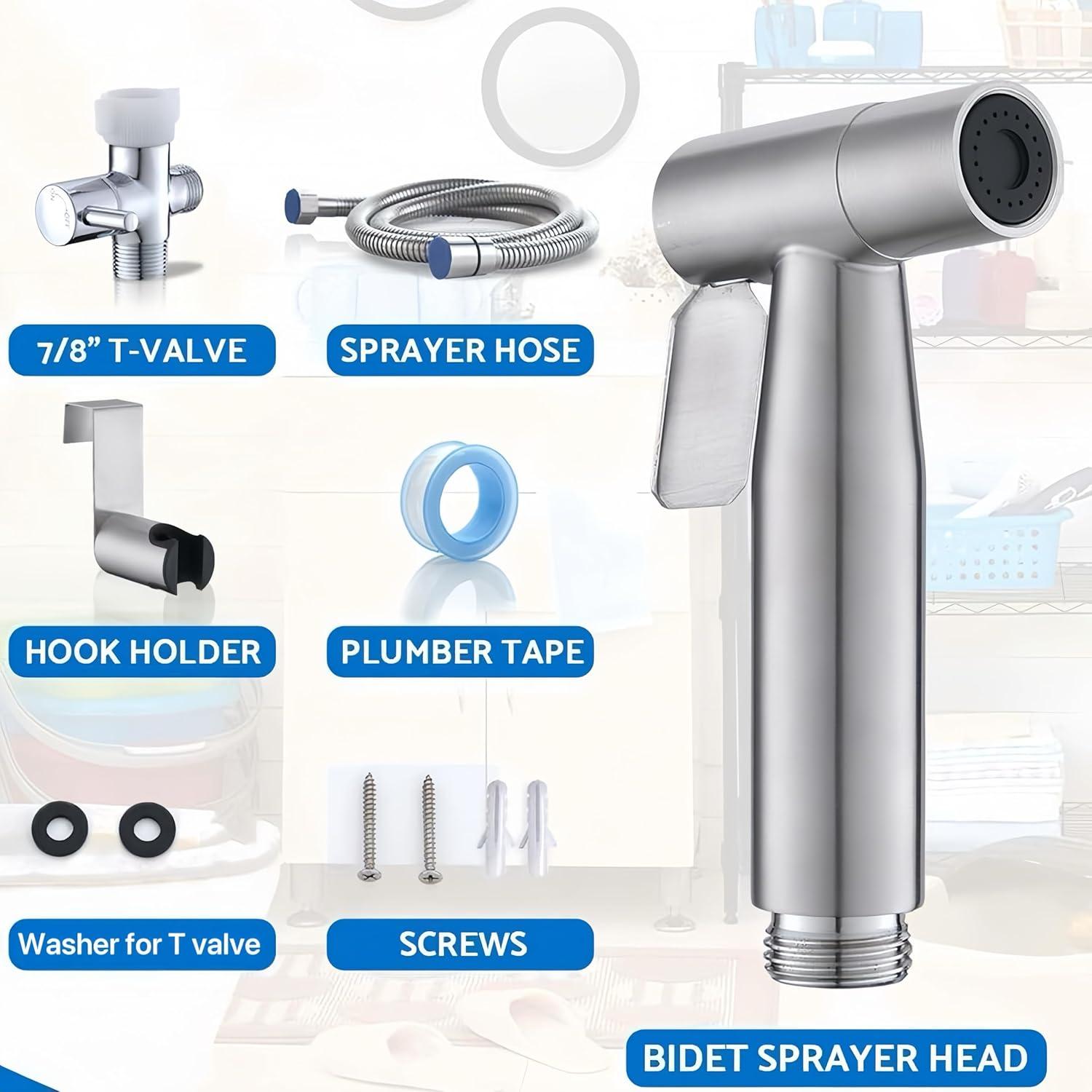 Rociador de Bidet de Mano JNGOODS, Acero Inoxidable, Ajustable