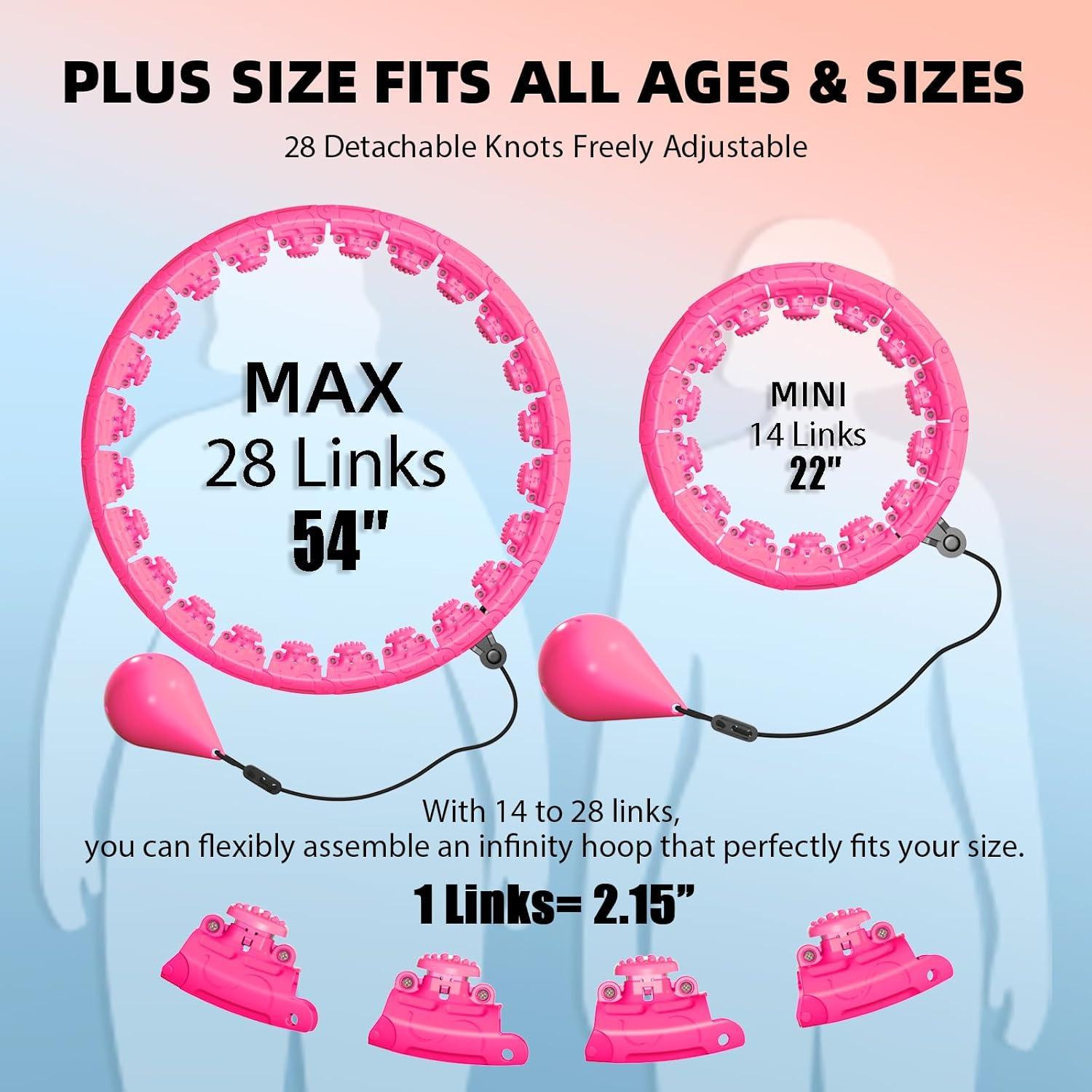 Aro de Hula Ponderado Argvsde 54" Ajustable para Ejercicio